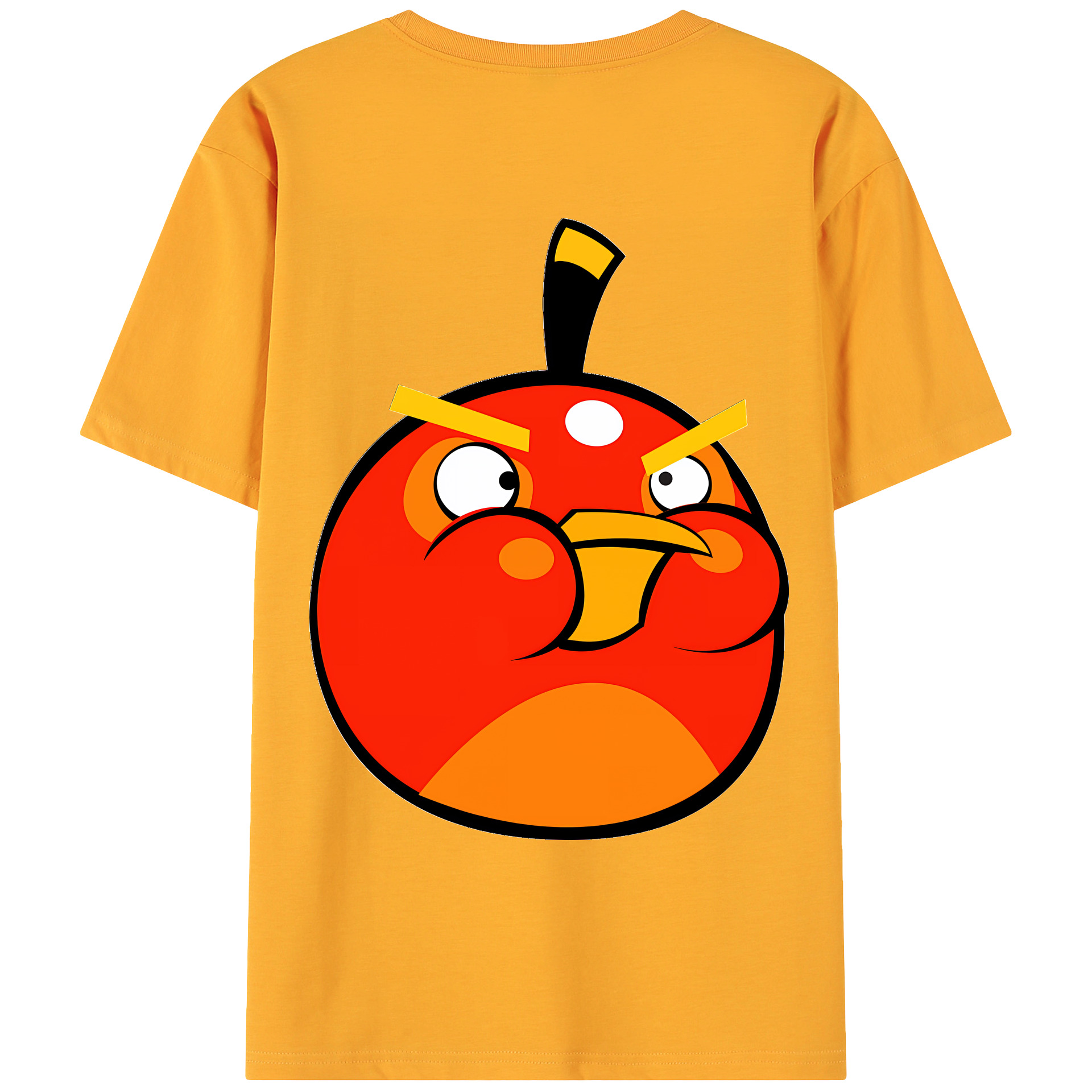 （画像用） Angry Birds アングリーバード 綿100％ メンズ半袖Tシャツ（バックプリント） 通気性