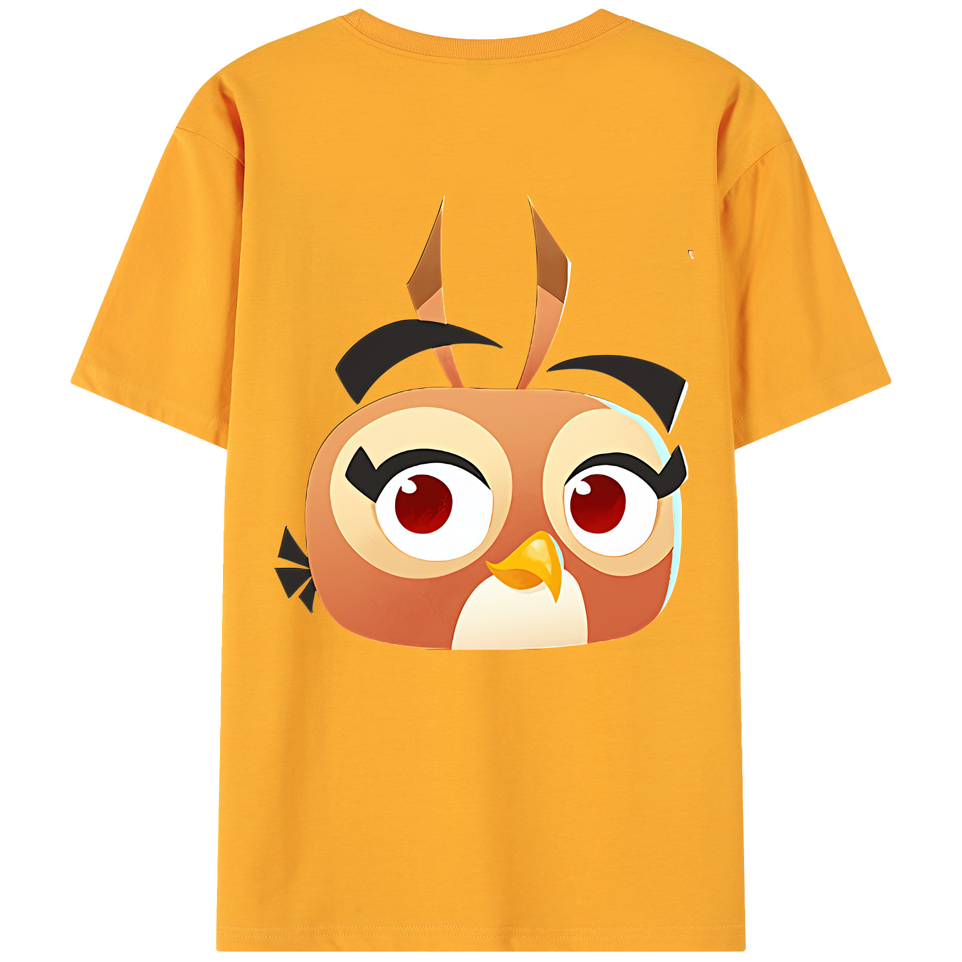 （画像用） Angry Birds アングリーバード 綿100％ メンズ半袖Tシャツ（バックプリント） 通気性