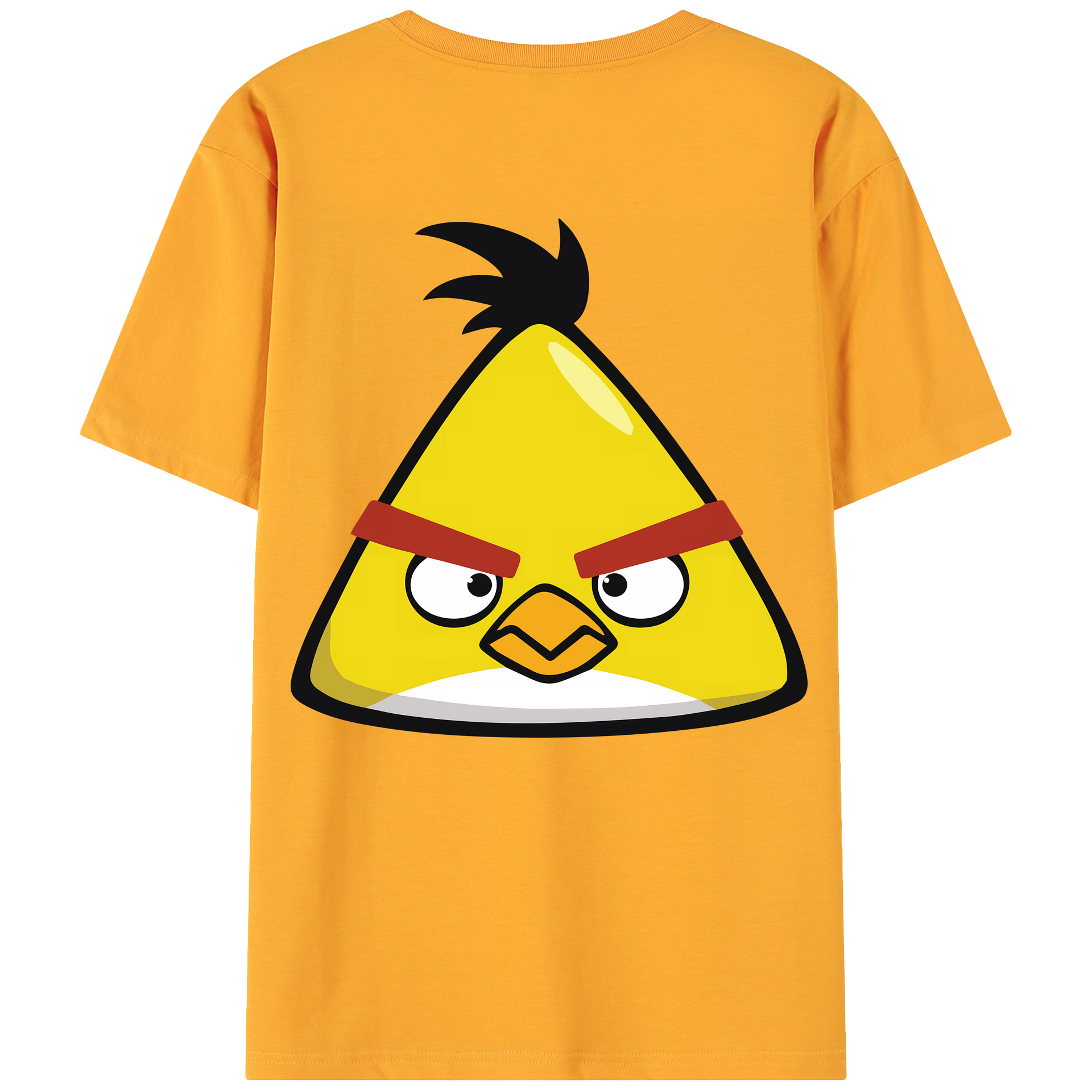 （画像用） Angry Birds アングリーバード 綿100％ メンズ半袖Tシャツ（バックプリント） 通気性