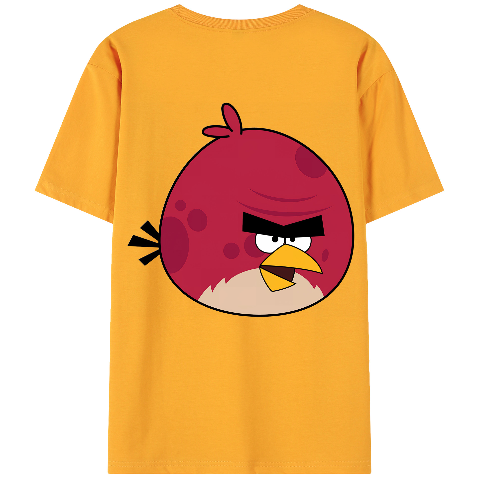 （画像用） Angry Birds アングリーバード 綿100％ メンズ半袖Tシャツ（バックプリント） 通気性
