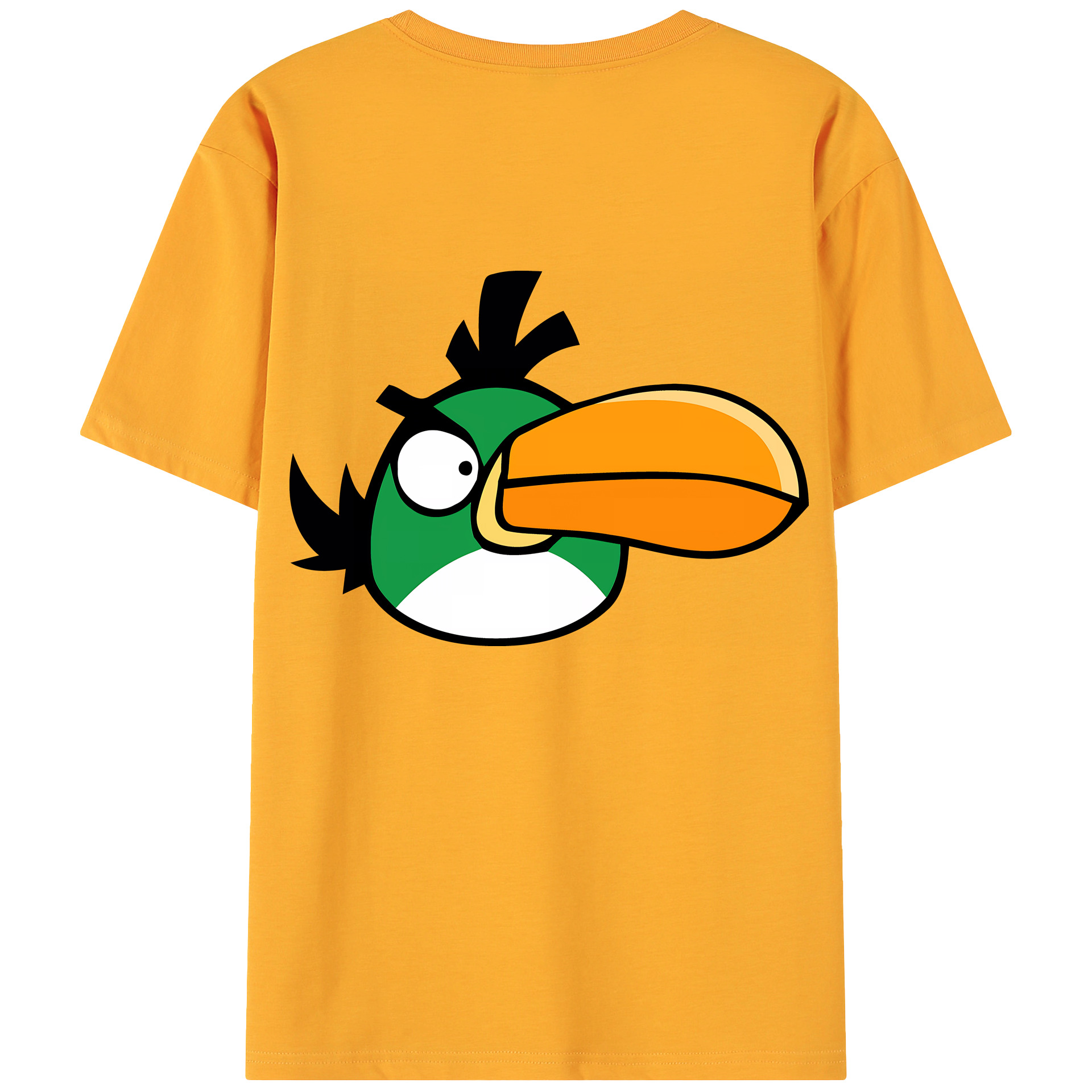 （画像用） Angry Birds アングリーバード 綿100％ メンズ半袖Tシャツ（バックプリント） 通気性