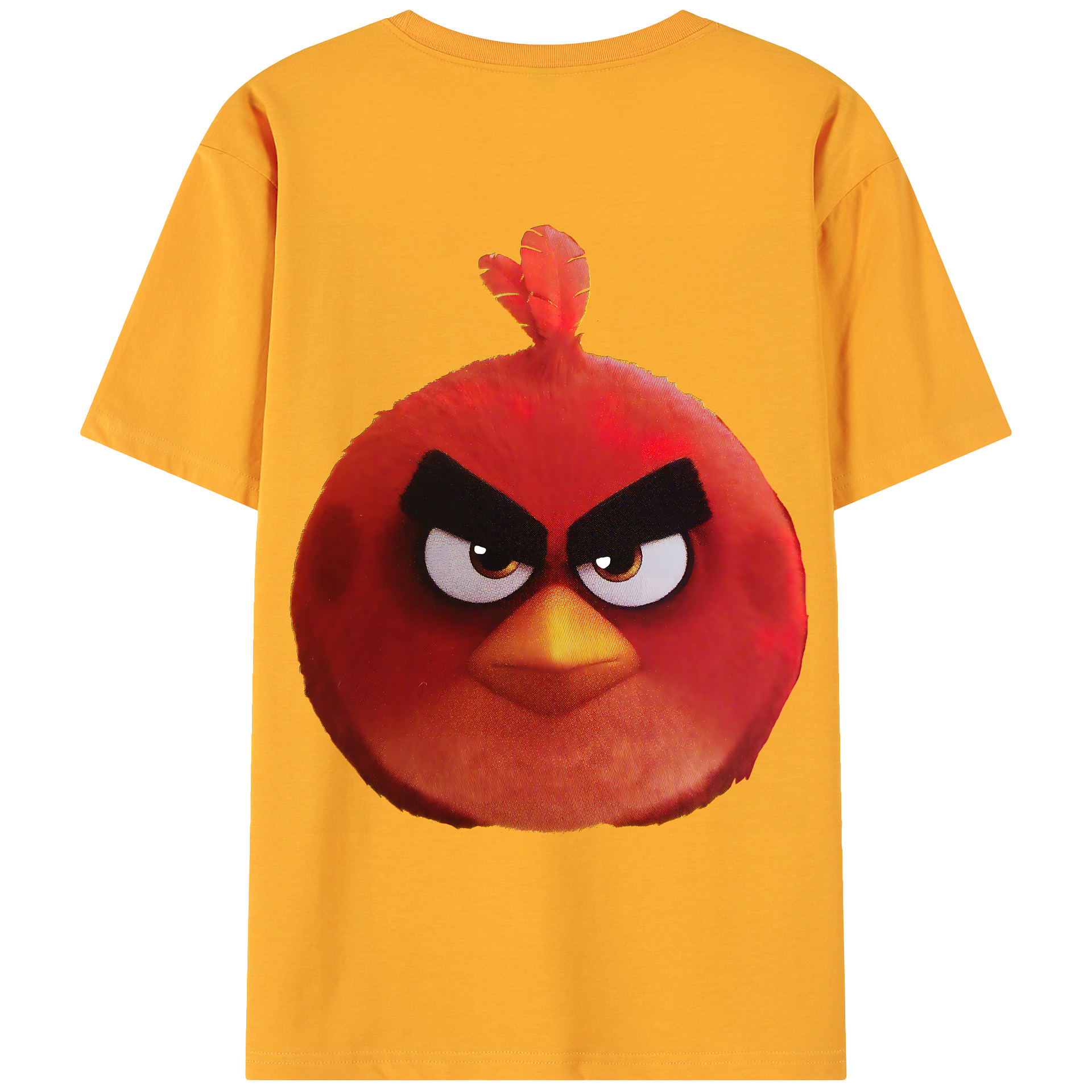 （画像用） Angry Birds アングリーバード 綿100％ メンズ半袖Tシャツ（バックプリント） 通気性