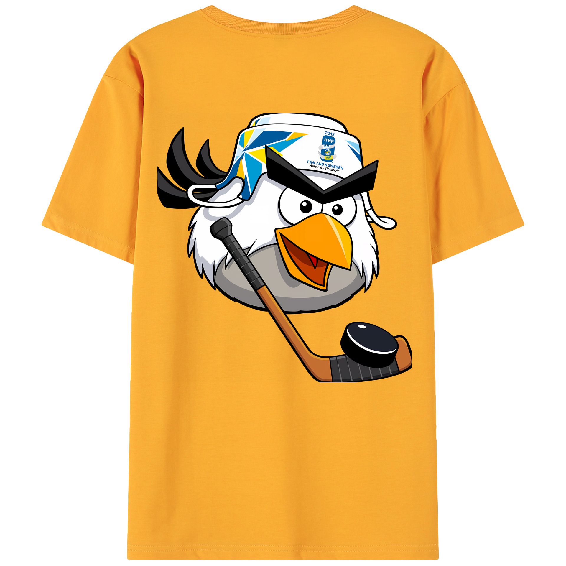 （画像用） Angry Birds アングリーバード 綿100％ メンズ半袖Tシャツ（バックプリント） 通気性