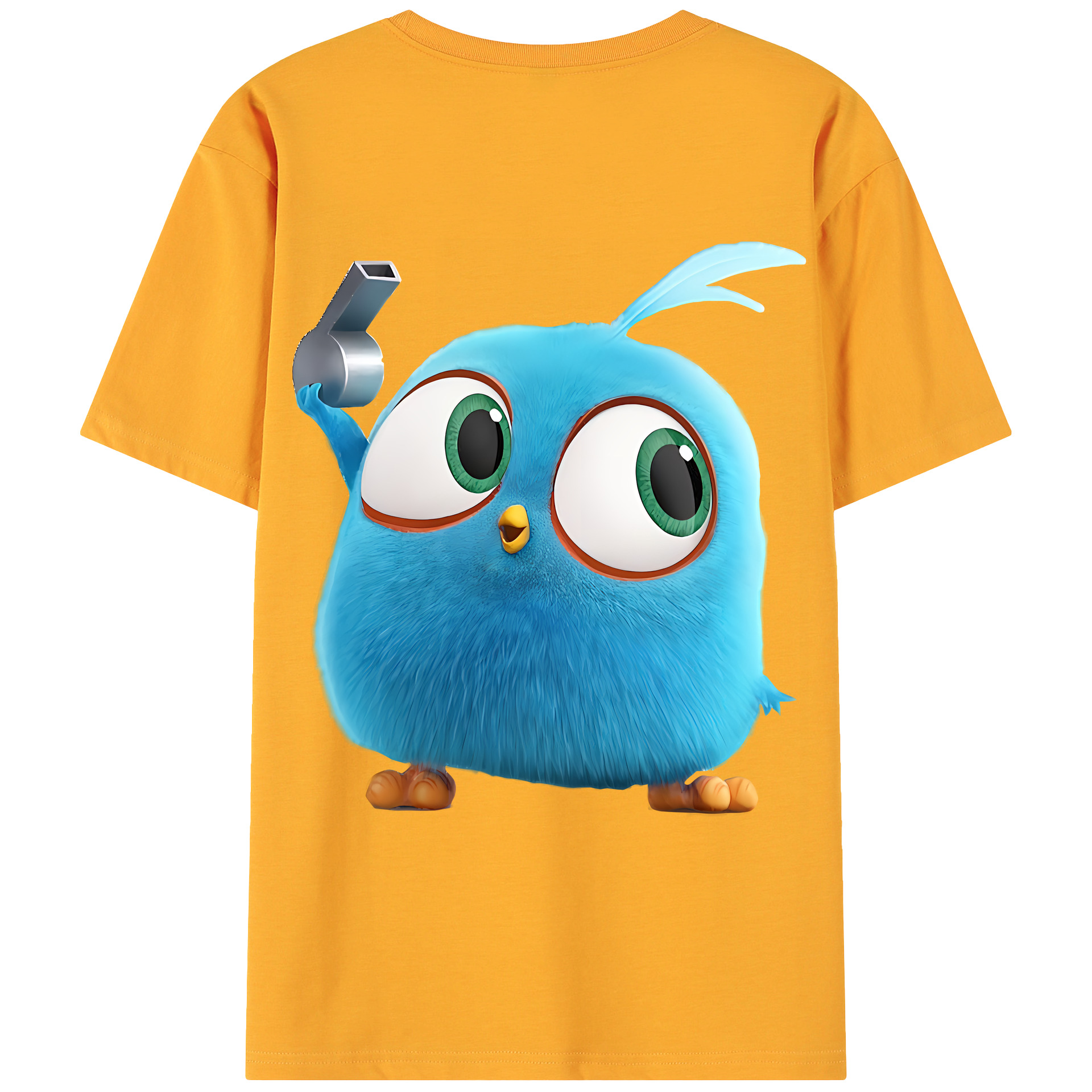 （画像用） Angry Birds アングリーバード 綿100％ メンズ半袖Tシャツ（バックプリント） 通気性