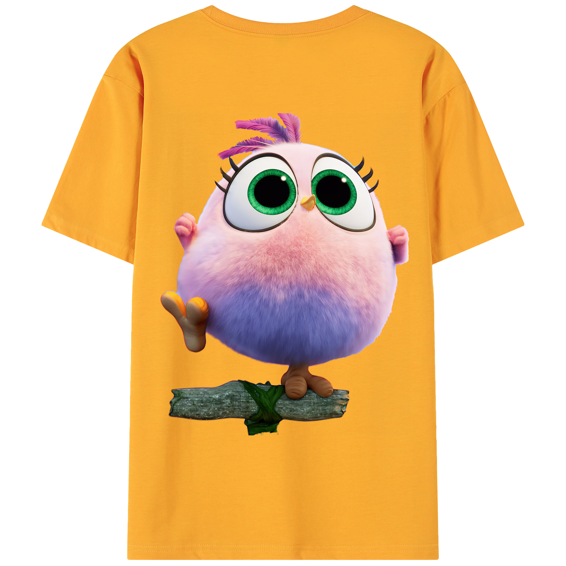 （画像用） Angry Birds アングリーバード 綿100％ メンズ半袖Tシャツ（バックプリント） 通気性