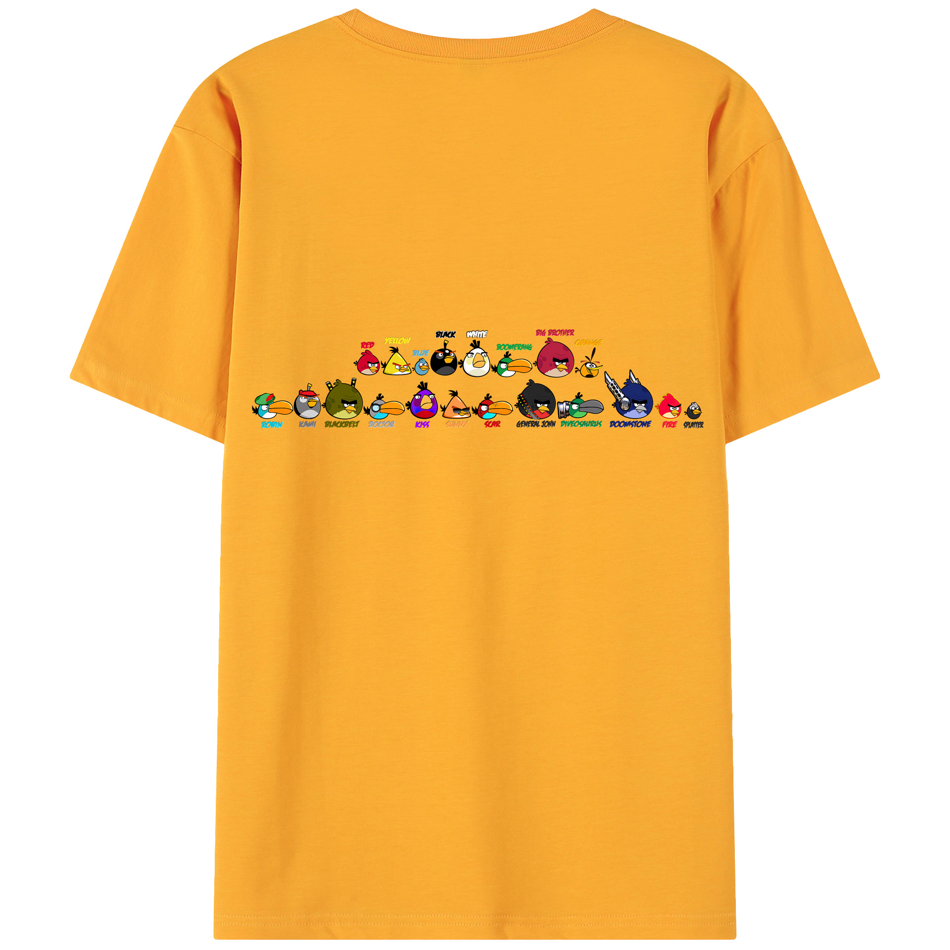 （画像用） Angry Birds アングリーバード 綿100％ メンズ半袖Tシャツ（バックプリント） 通気性