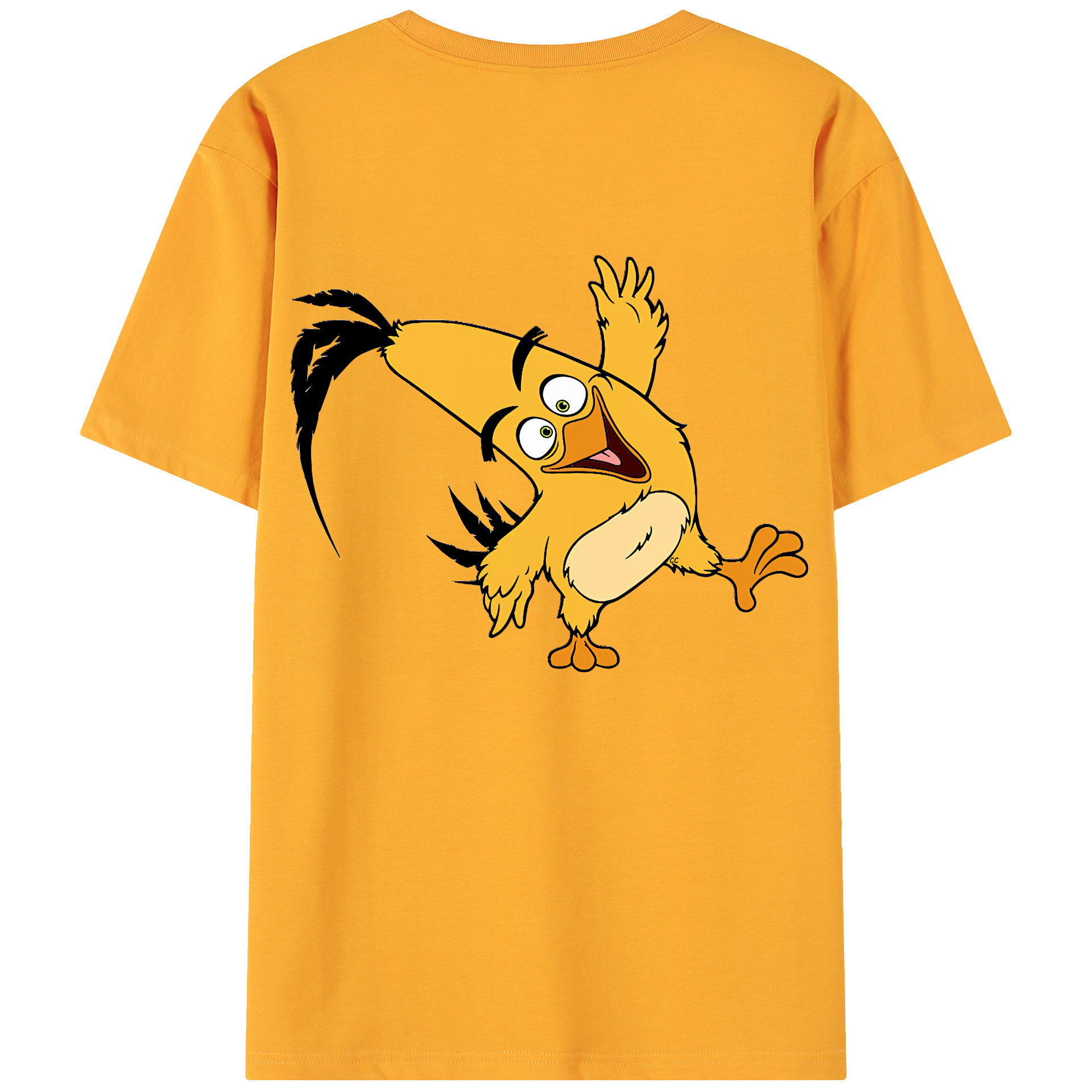 （画像用） Angry Birds アングリーバード 綿100％ メンズ半袖Tシャツ（バックプリント） 通気性