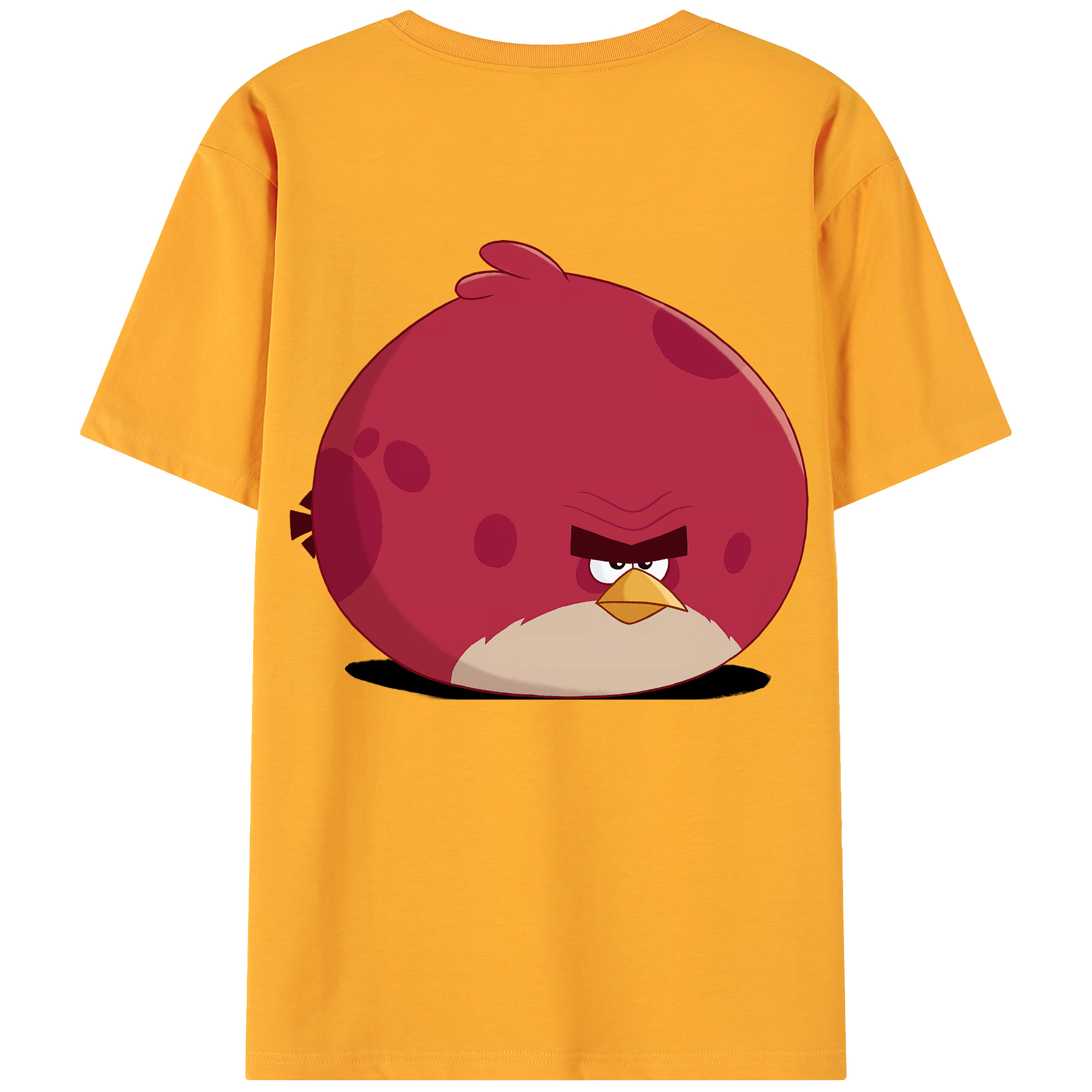 （画像用） Angry Birds アングリーバード 綿100％ メンズ半袖Tシャツ（バックプリント） 通気性