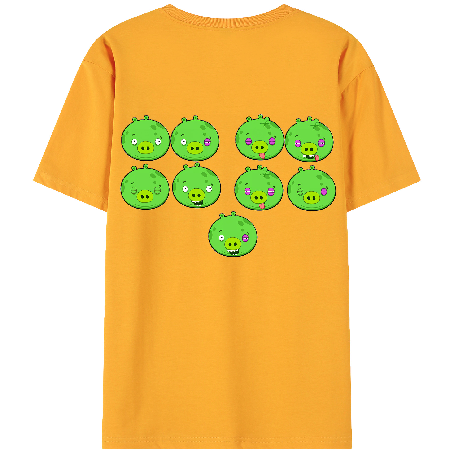 （画像用） Angry Birds アングリーバード 綿100％ メンズ半袖Tシャツ（バックプリント） 通気性