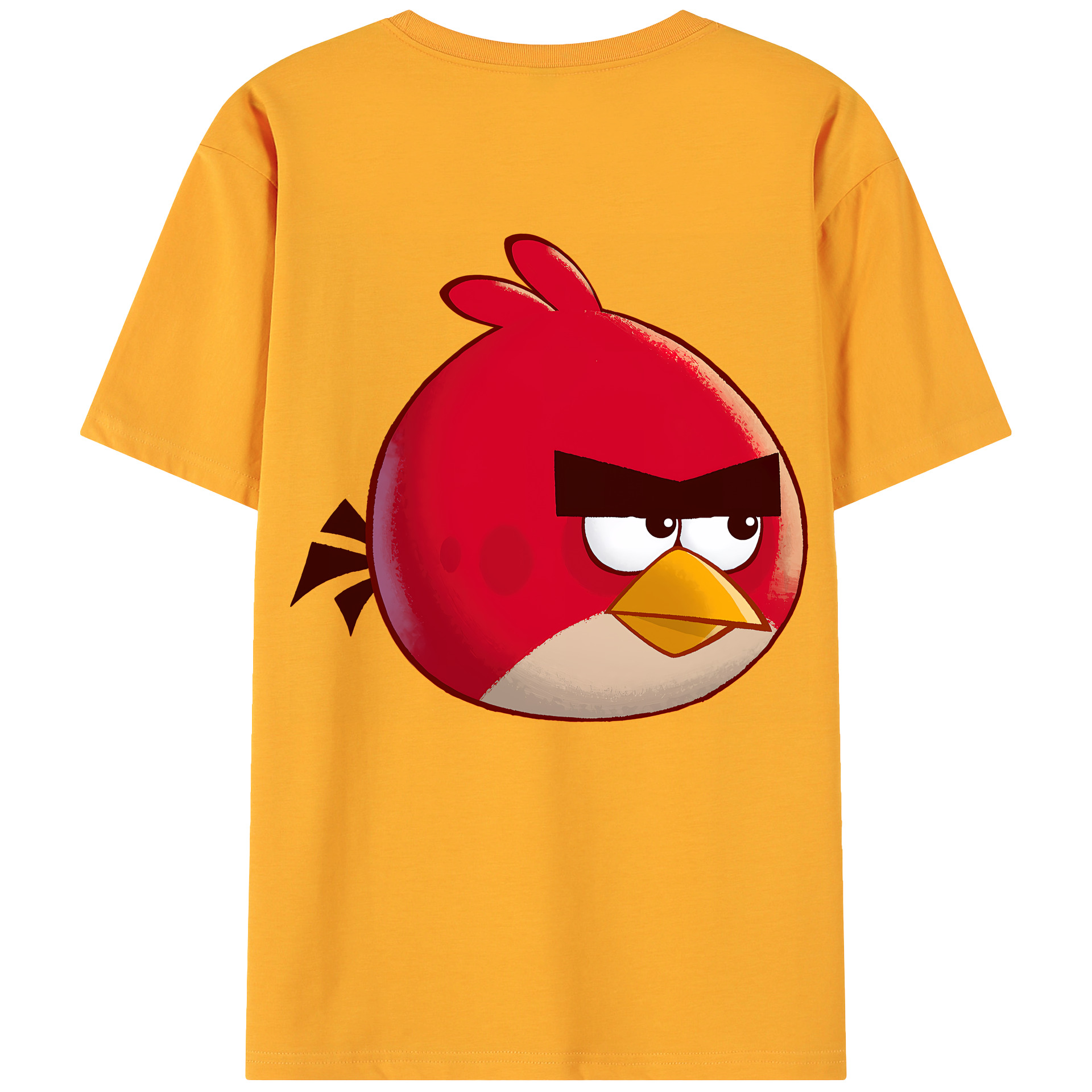 （画像用） Angry Birds アングリーバード 綿100％ メンズ半袖Tシャツ（バックプリント） 通気性