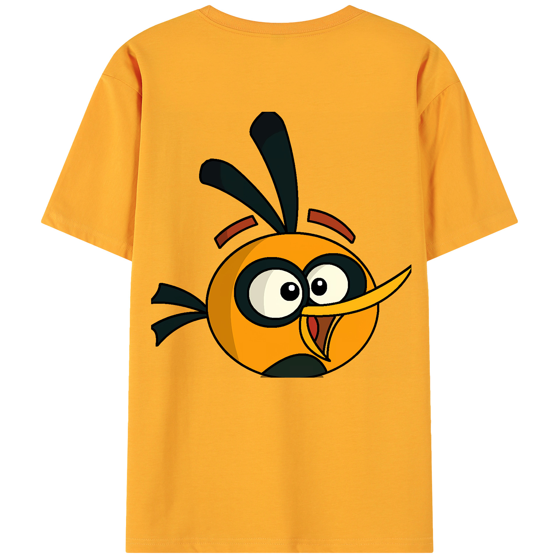 （画像用） Angry Birds アングリーバード 綿100％ メンズ半袖Tシャツ（バックプリント） 通気性