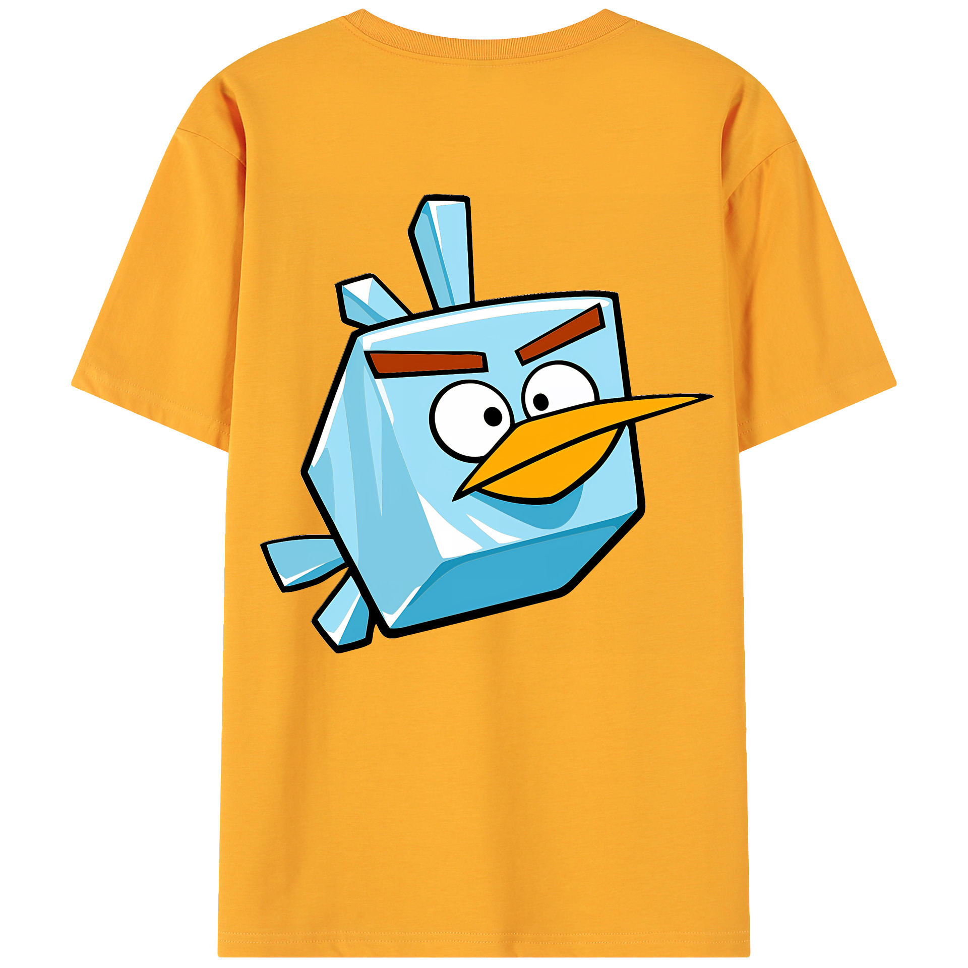 （画像用） Angry Birds アングリーバード 綿100％ メンズ半袖Tシャツ（バックプリント） 通気性
