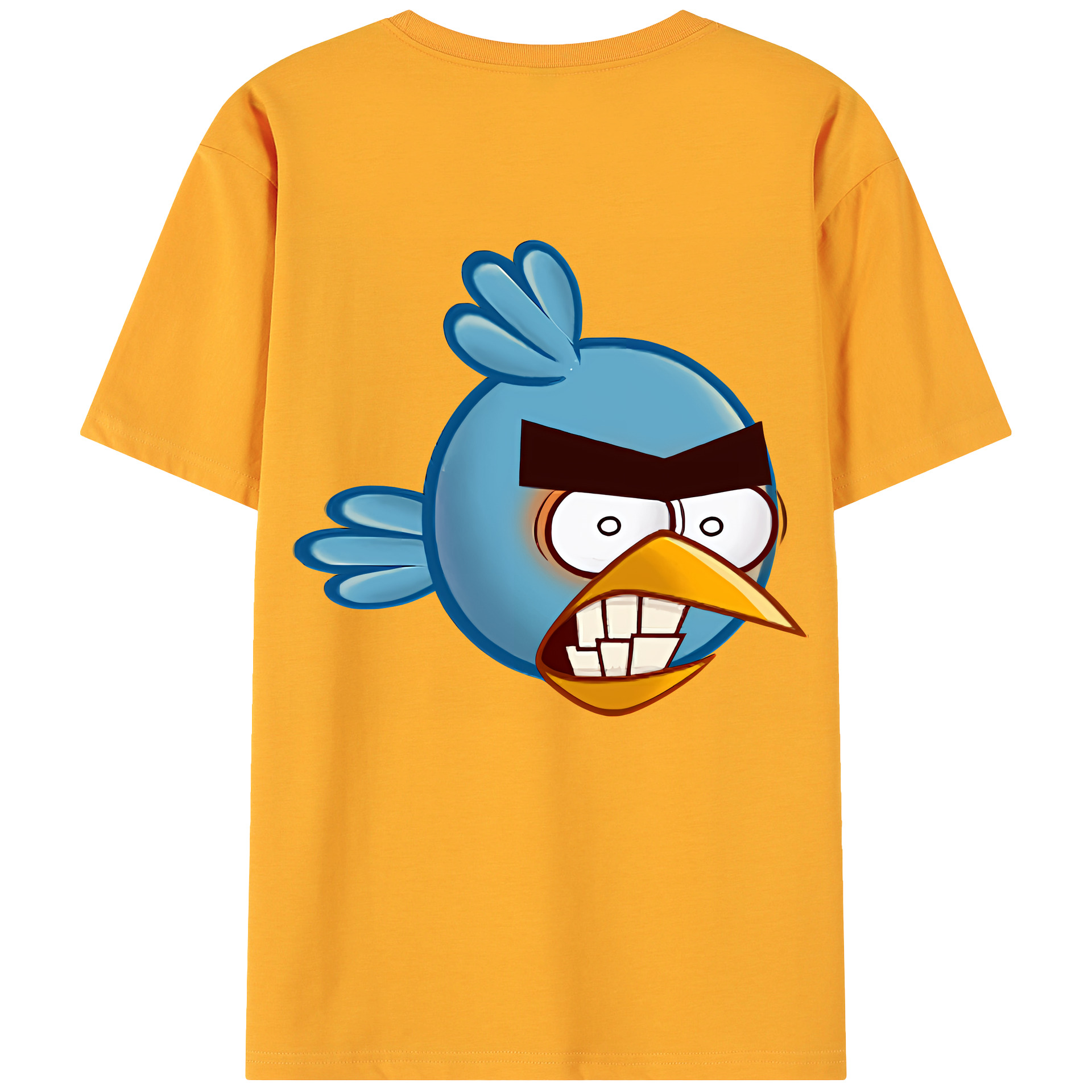 （画像用） Angry Birds アングリーバード 綿100％ メンズ半袖Tシャツ（バックプリント） 通気性