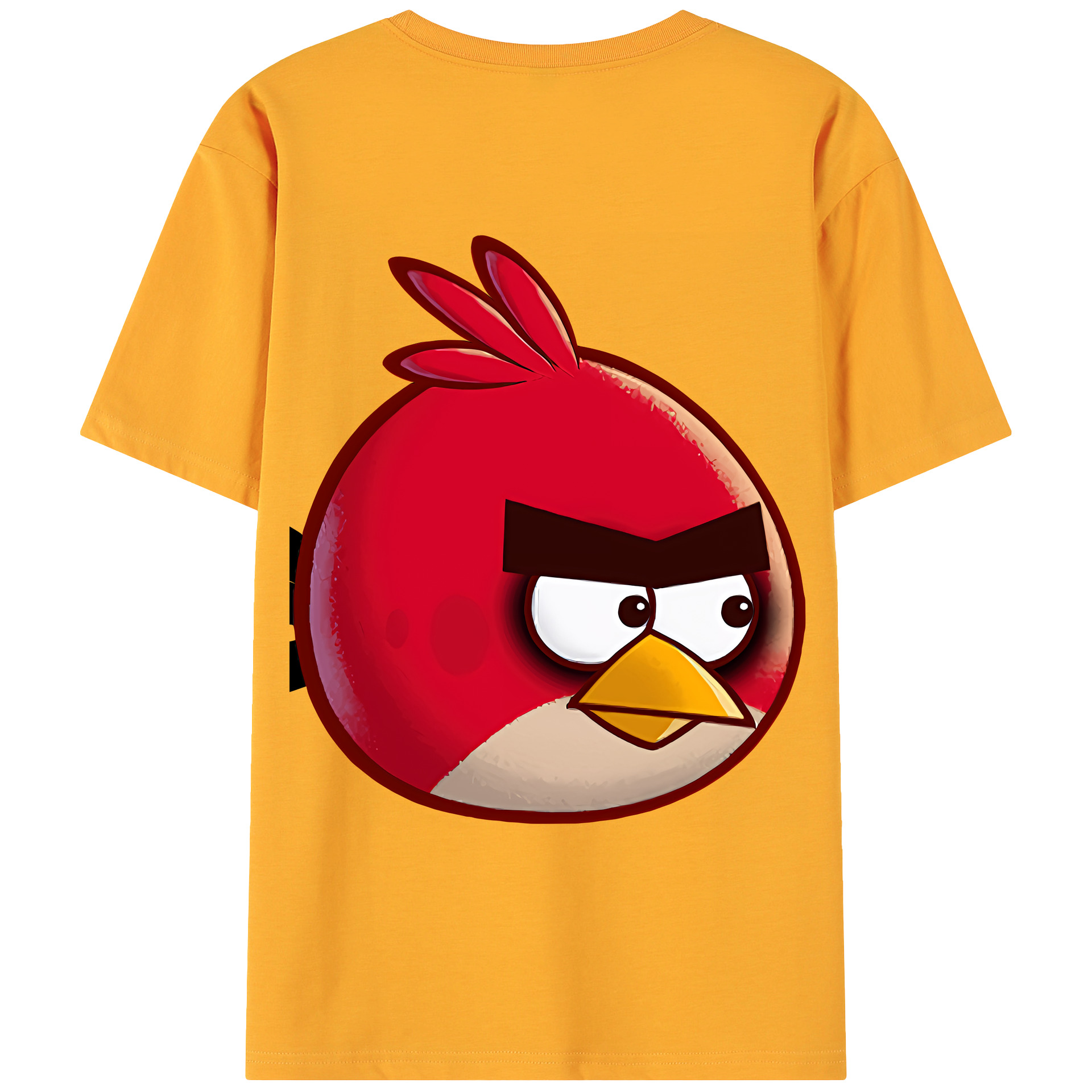 （画像用） Angry Birds アングリーバード 綿100％ メンズ半袖Tシャツ（バックプリント） 通気性