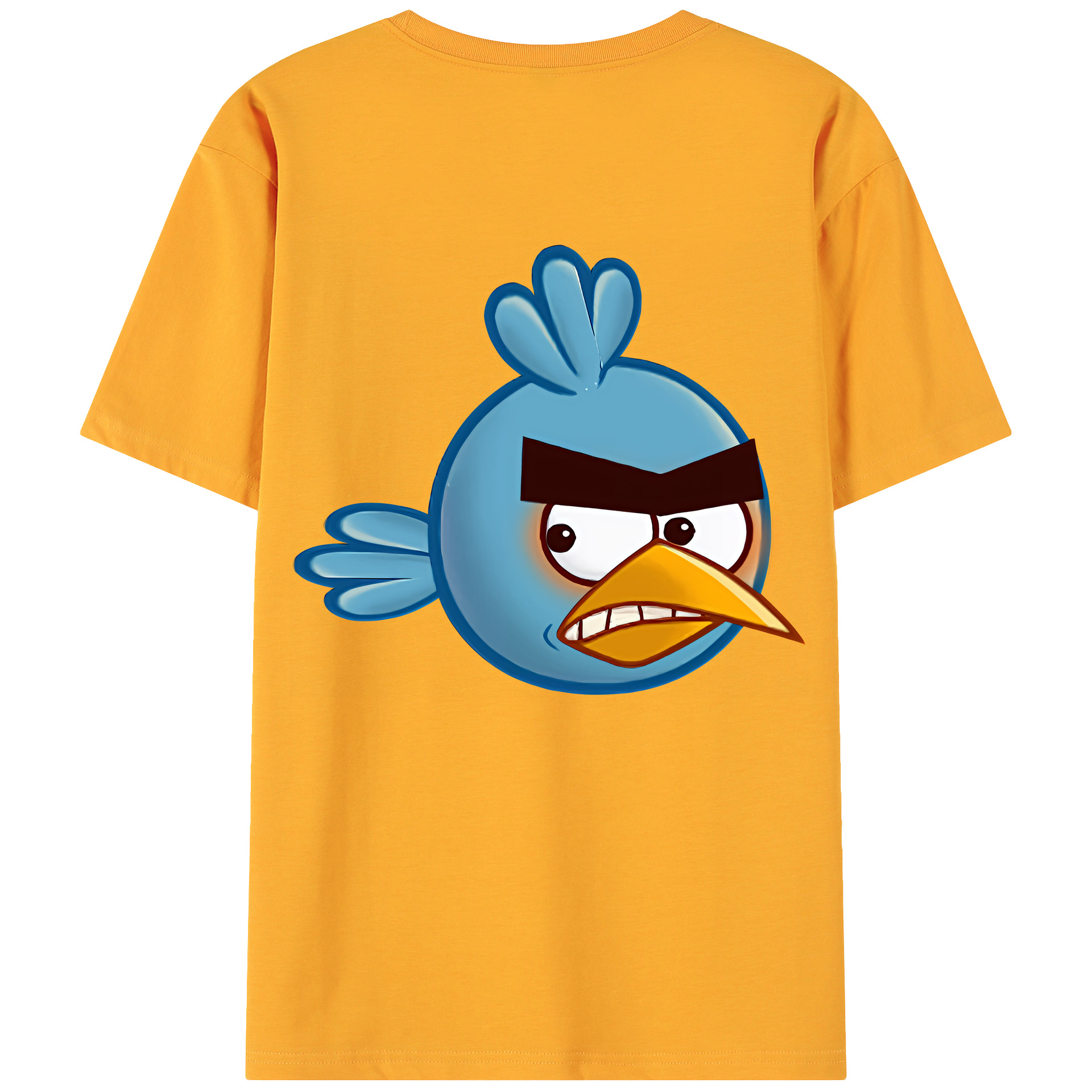（画像用） Angry Birds アングリーバード 綿100％ メンズ半袖Tシャツ（バックプリント） 通気性