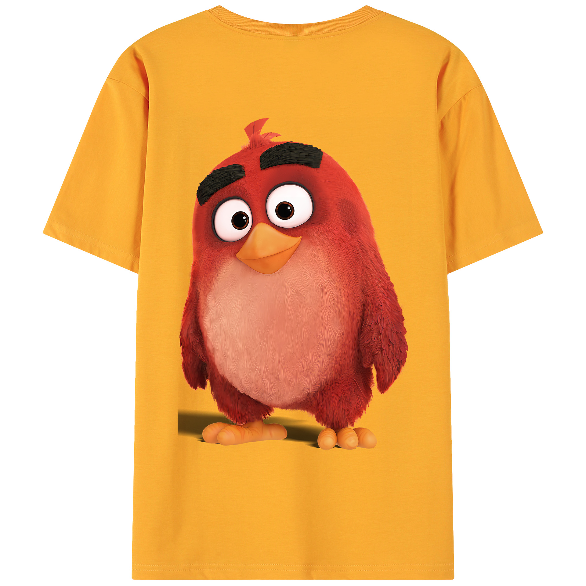 （画像用） Angry Birds アングリーバード 綿100％ メンズ半袖Tシャツ（バックプリント） 通気性