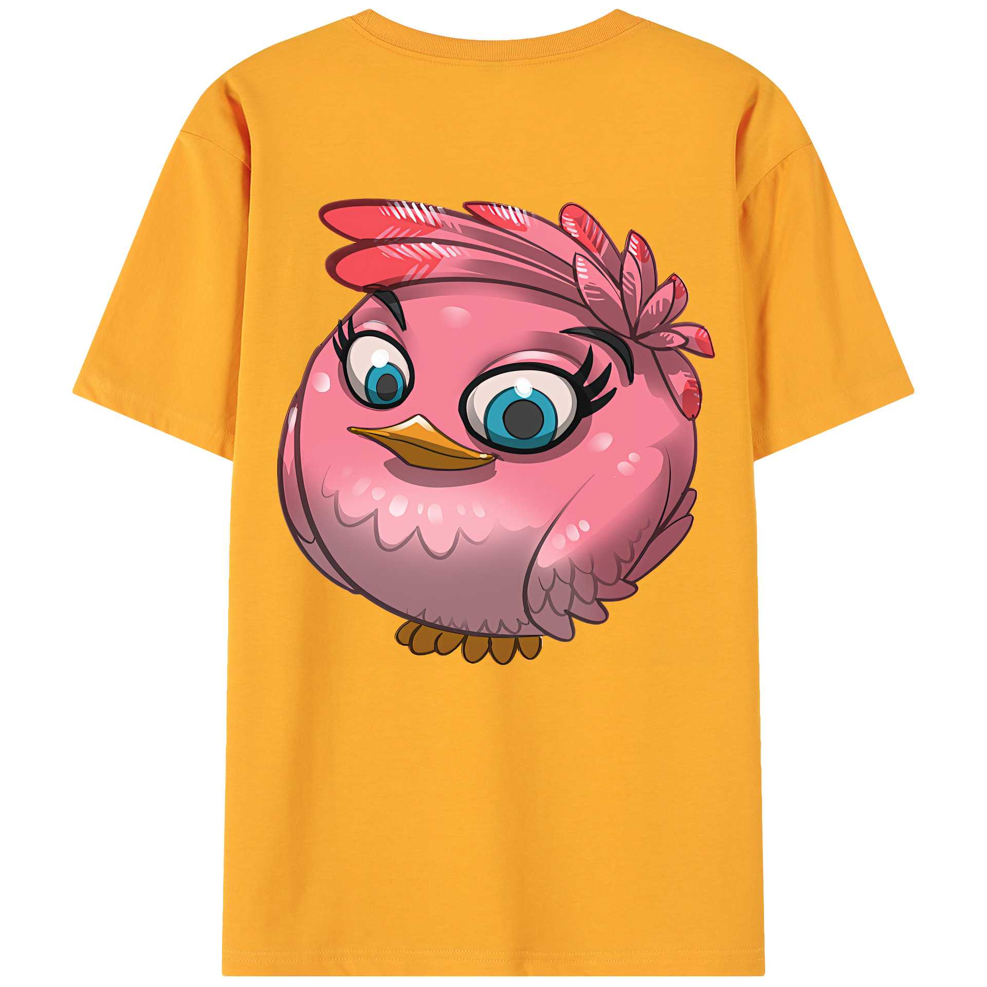 （画像用） Angry Birds アングリーバード 綿100％ メンズ半袖Tシャツ（バックプリント） 通気性