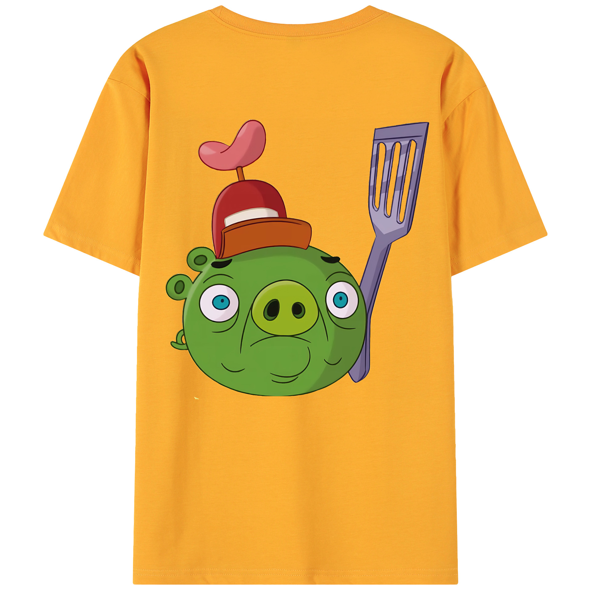 （画像用） Angry Birds アングリーバード 綿100％ メンズ半袖Tシャツ（バックプリント） 通気性