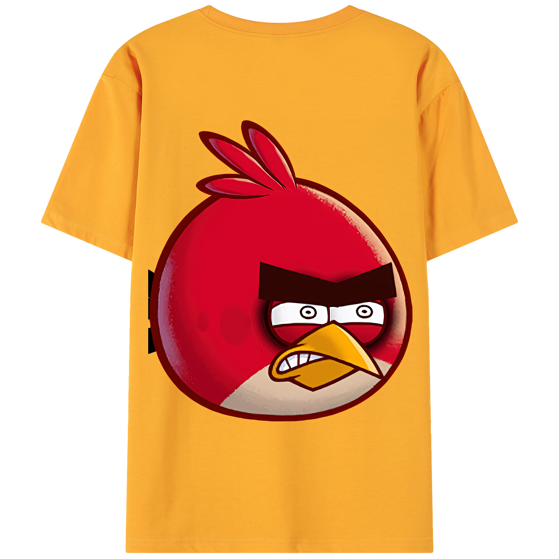 （画像用） Angry Birds アングリーバード 綿100％ メンズ半袖Tシャツ（バックプリント） 通気性