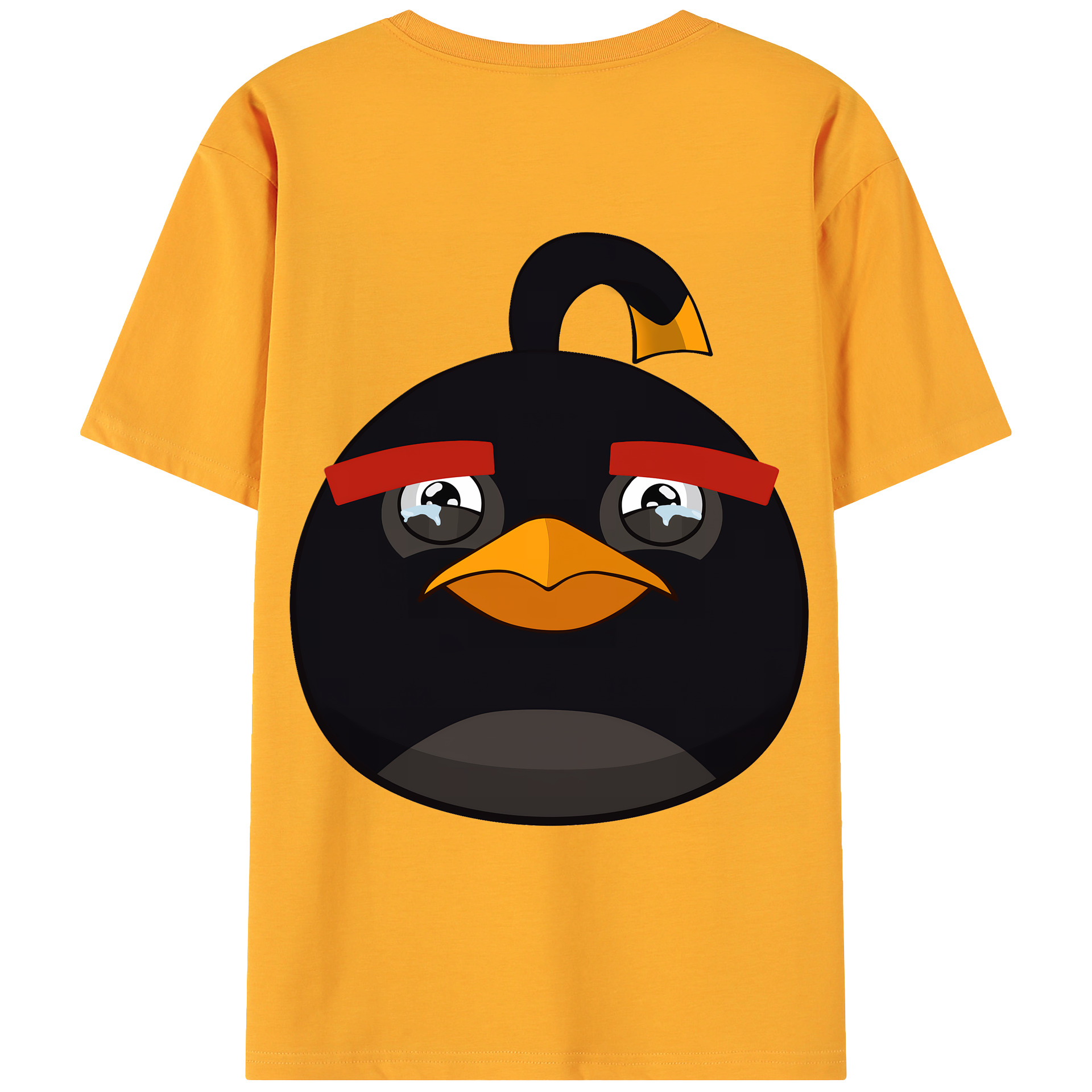 （画像用） Angry Birds アングリーバード 綿100％ メンズ半袖Tシャツ（バックプリント） 通気性