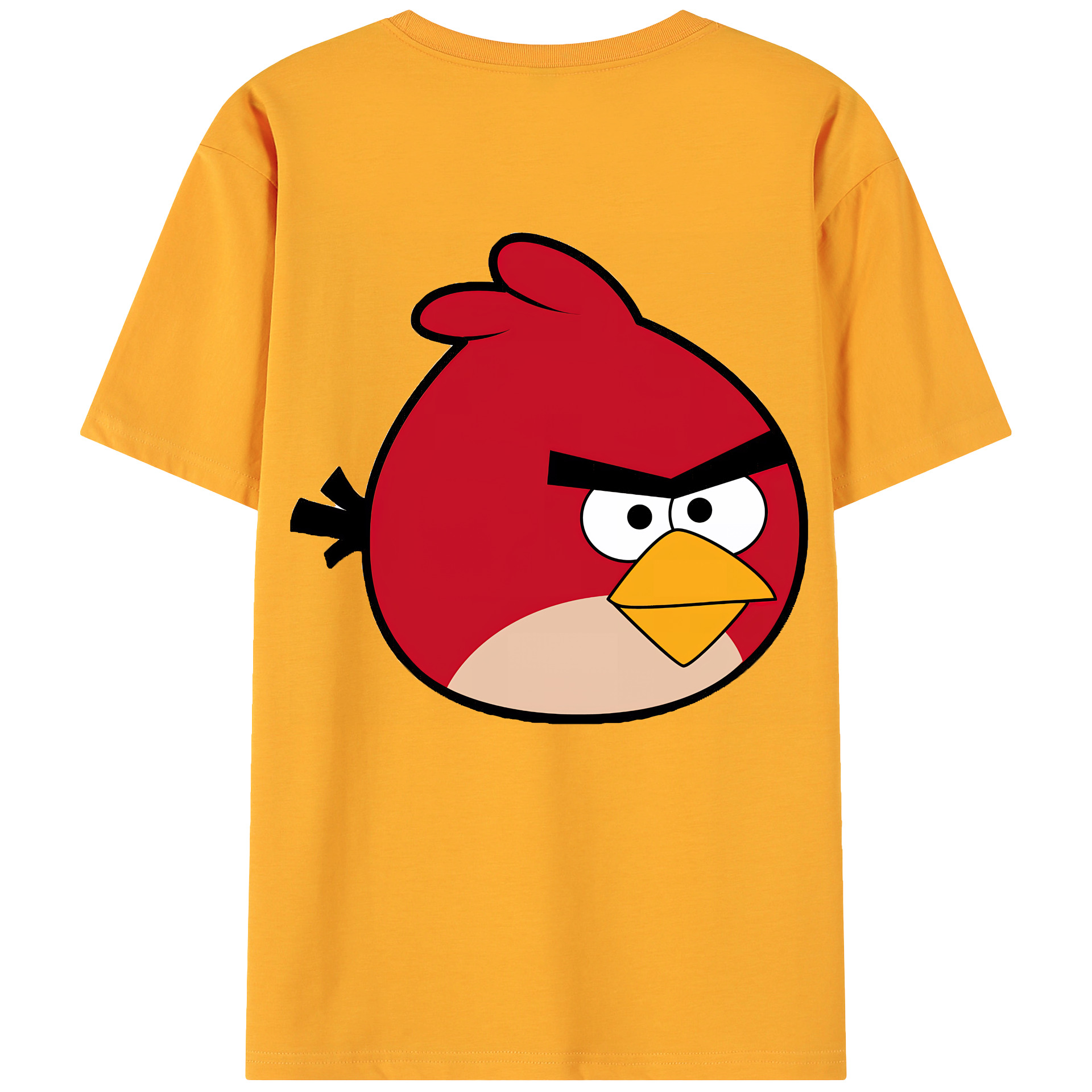 （画像用） Angry Birds アングリーバード 綿100％ メンズ半袖Tシャツ（バックプリント） 通気性