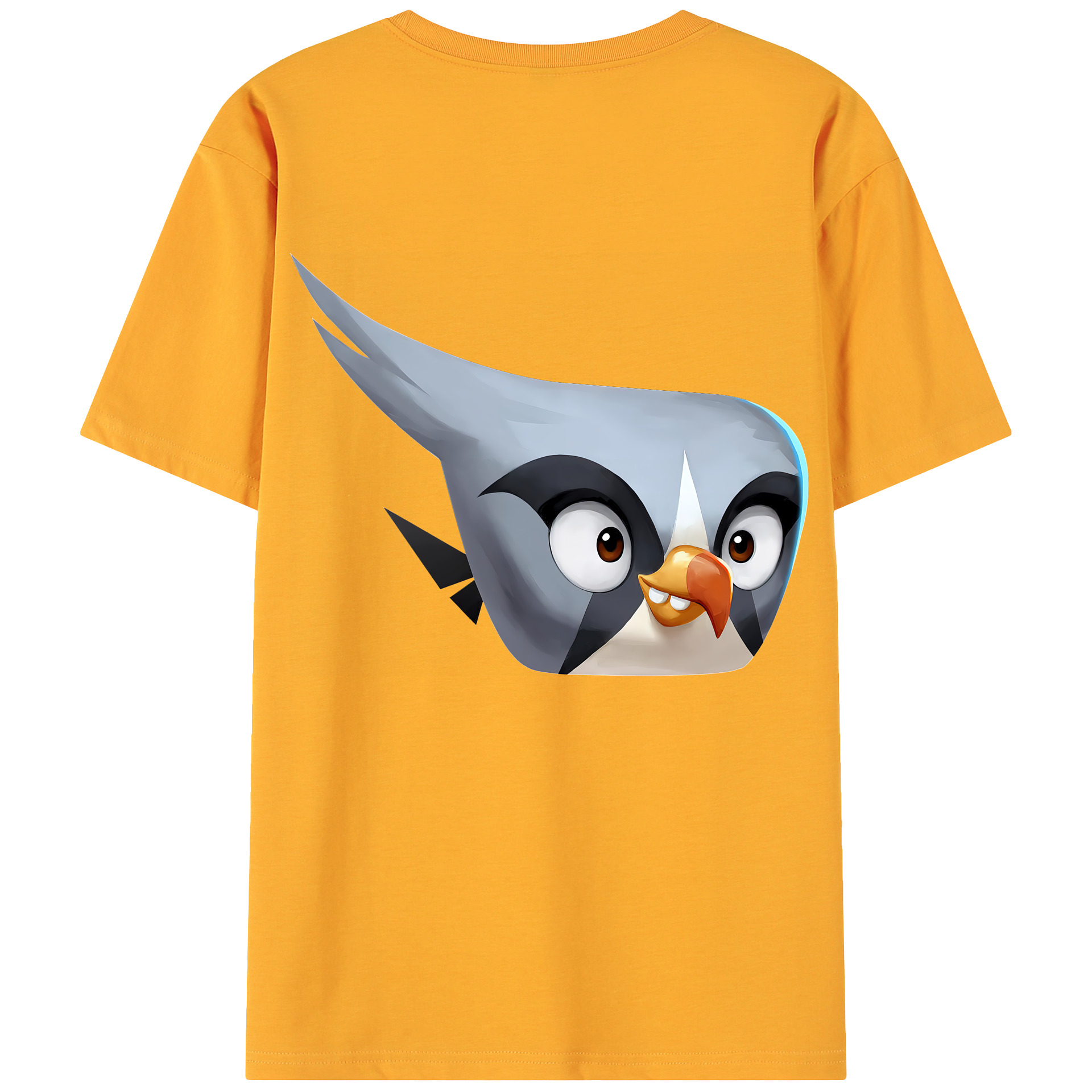 （画像用） Angry Birds アングリーバード 綿100％ メンズ半袖Tシャツ（バックプリント） 通気性