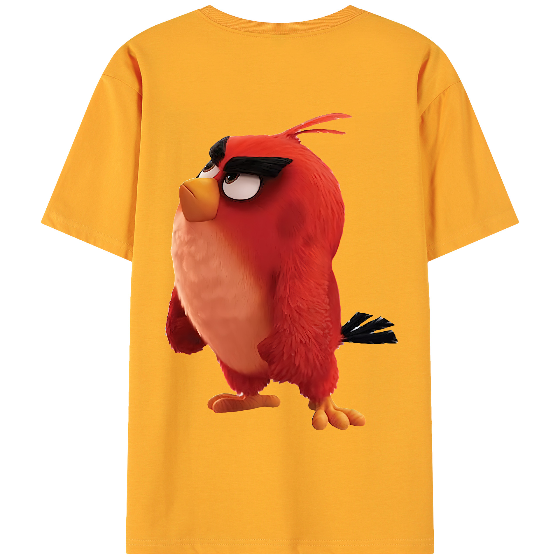 （画像用） Angry Birds アングリーバード 綿100％ メンズ半袖Tシャツ（バックプリント） 通気性