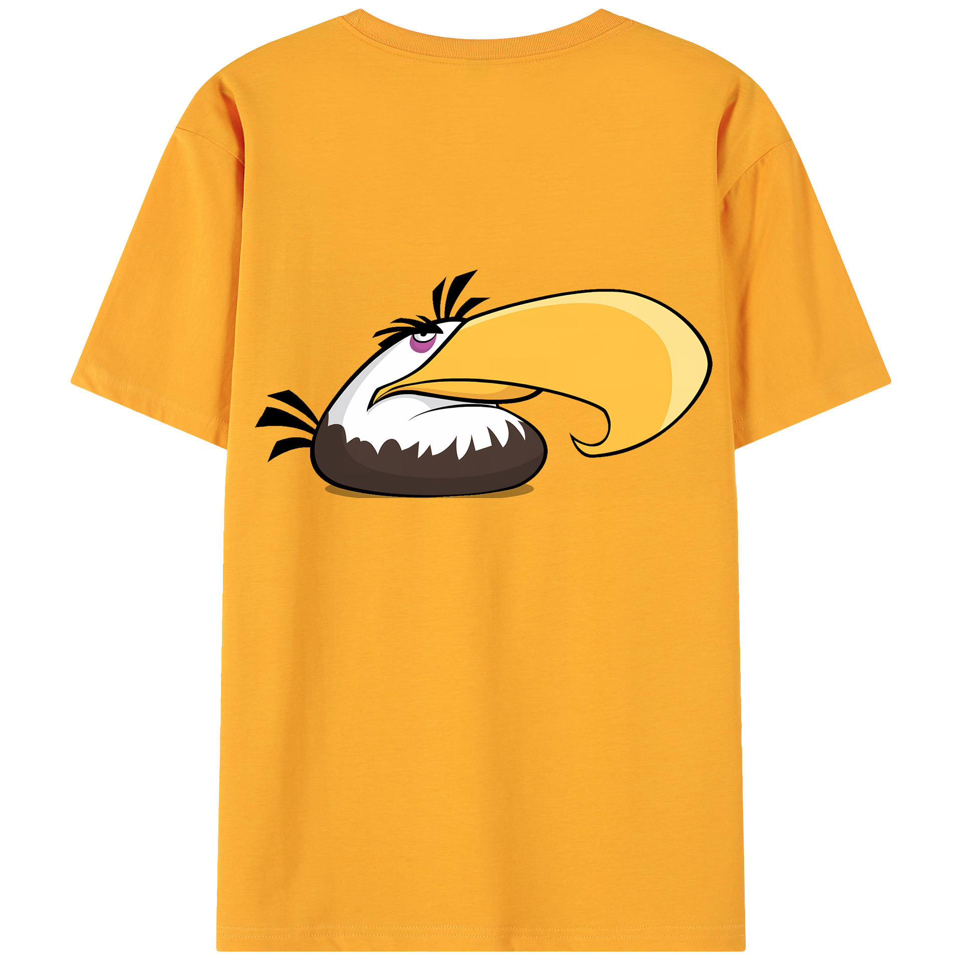 （画像用） Angry Birds アングリーバード 綿100％ メンズ半袖Tシャツ（バックプリント） 通気性