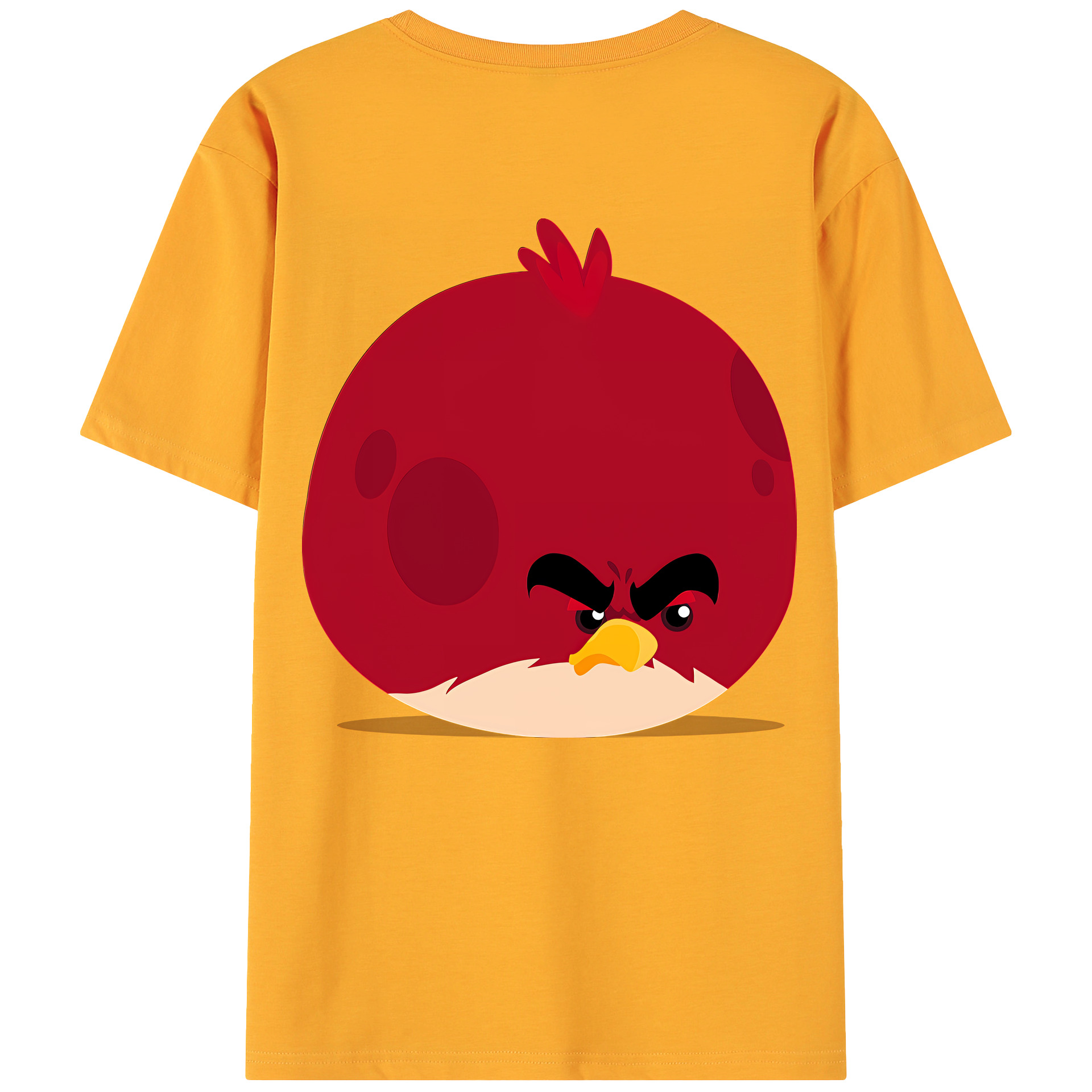 （画像用） Angry Birds アングリーバード 綿100％ メンズ半袖Tシャツ（バックプリント） 通気性