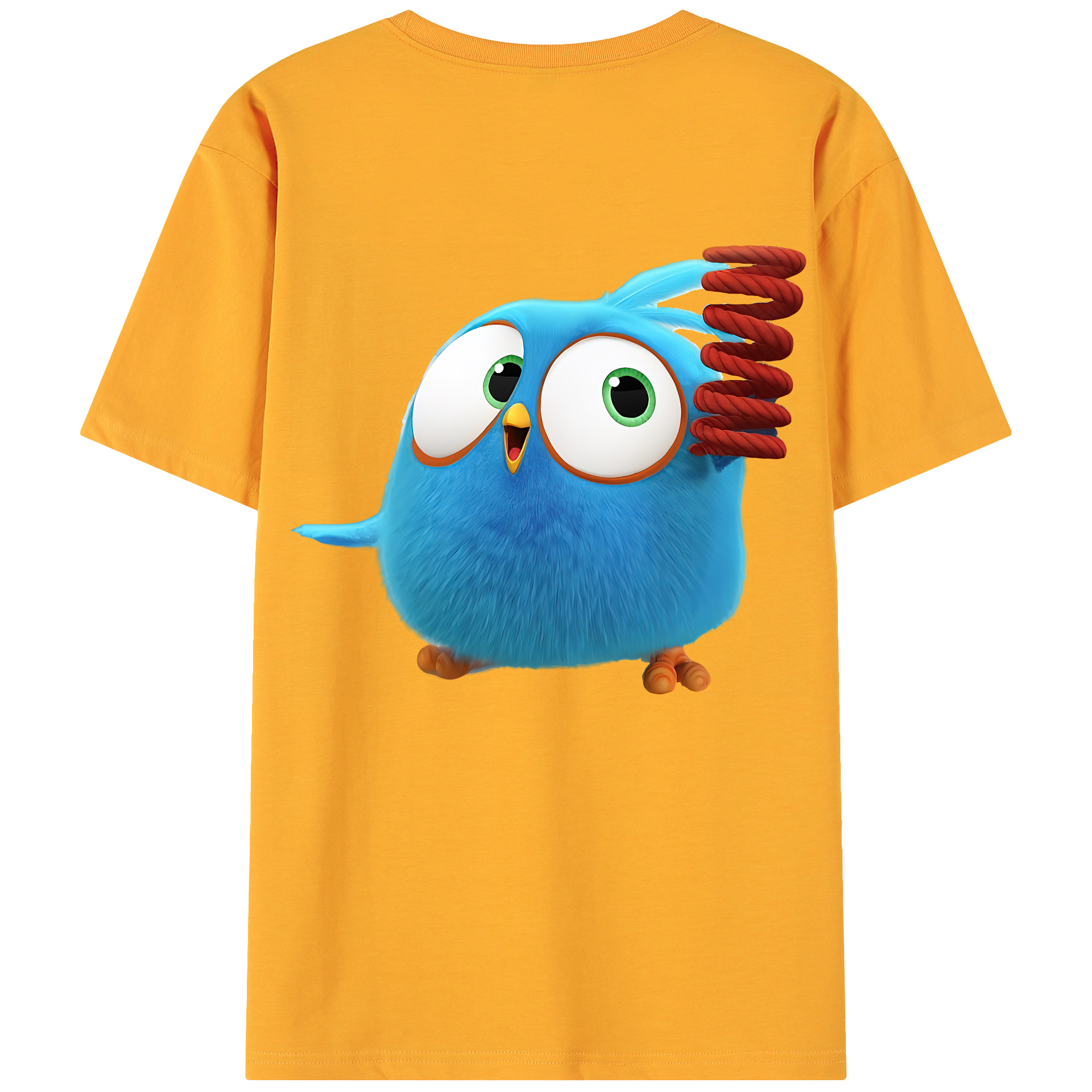（画像用） Angry Birds アングリーバード 綿100％ メンズ半袖Tシャツ（バックプリント） 通気性