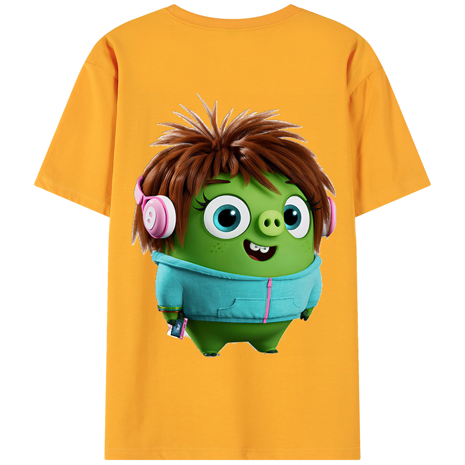 （画像用） Angry Birds アングリーバード 綿100％ メンズ半袖Tシャツ（バックプリント） 通気性