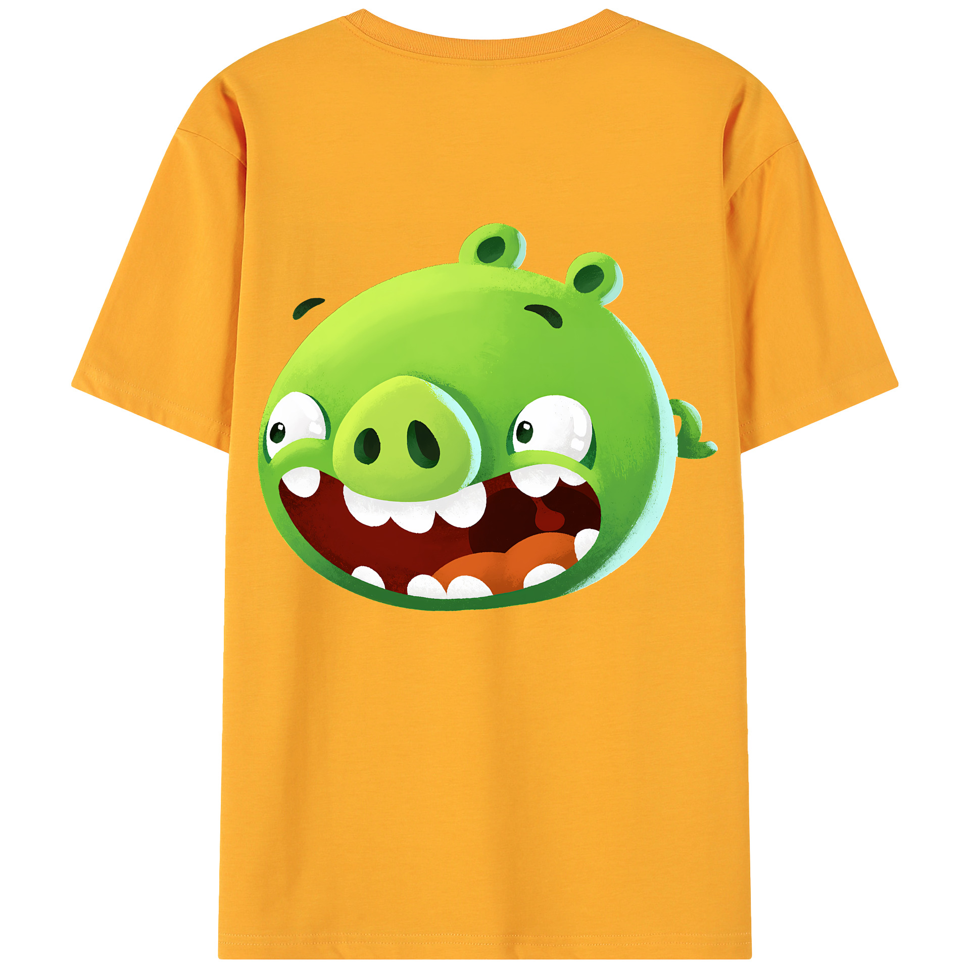 （画像用） Angry Birds アングリーバード 綿100％ メンズ半袖Tシャツ（バックプリント） 通気性