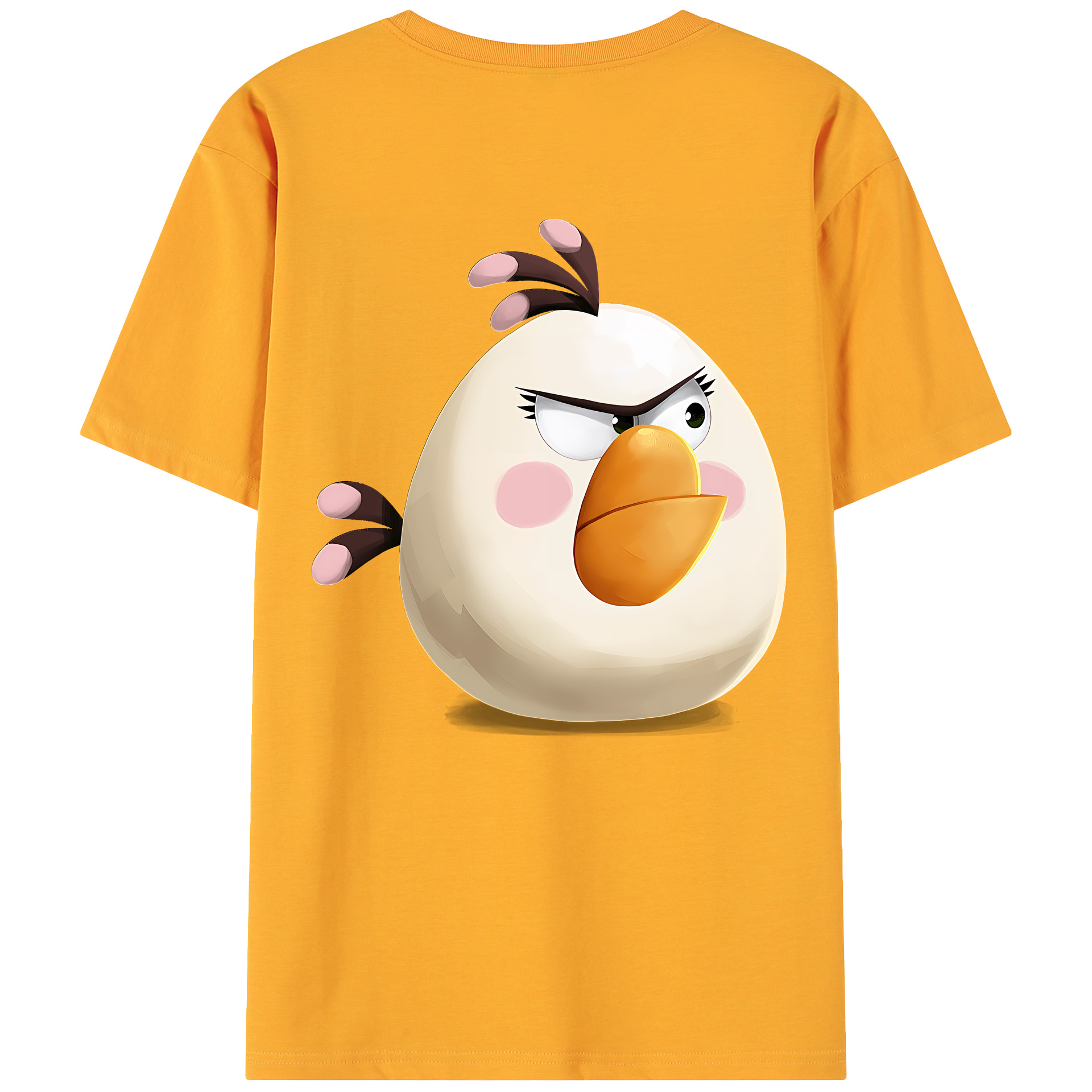 （画像用） Angry Birds アングリーバード 綿100％ メンズ半袖Tシャツ（バックプリント） 通気性