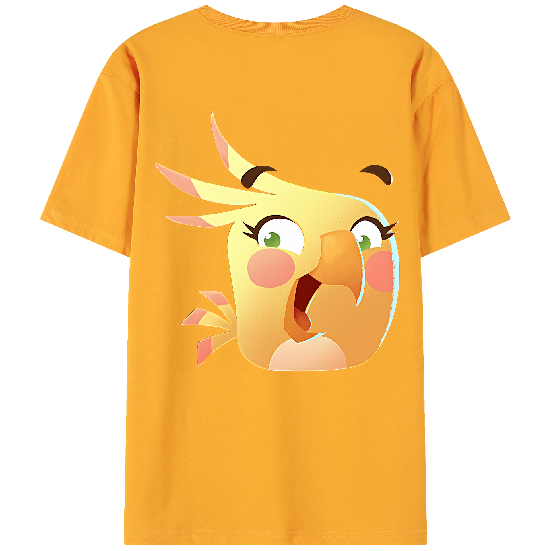 （画像用） Angry Birds アングリーバード 綿100％ メンズ半袖Tシャツ（バックプリント） 通気性