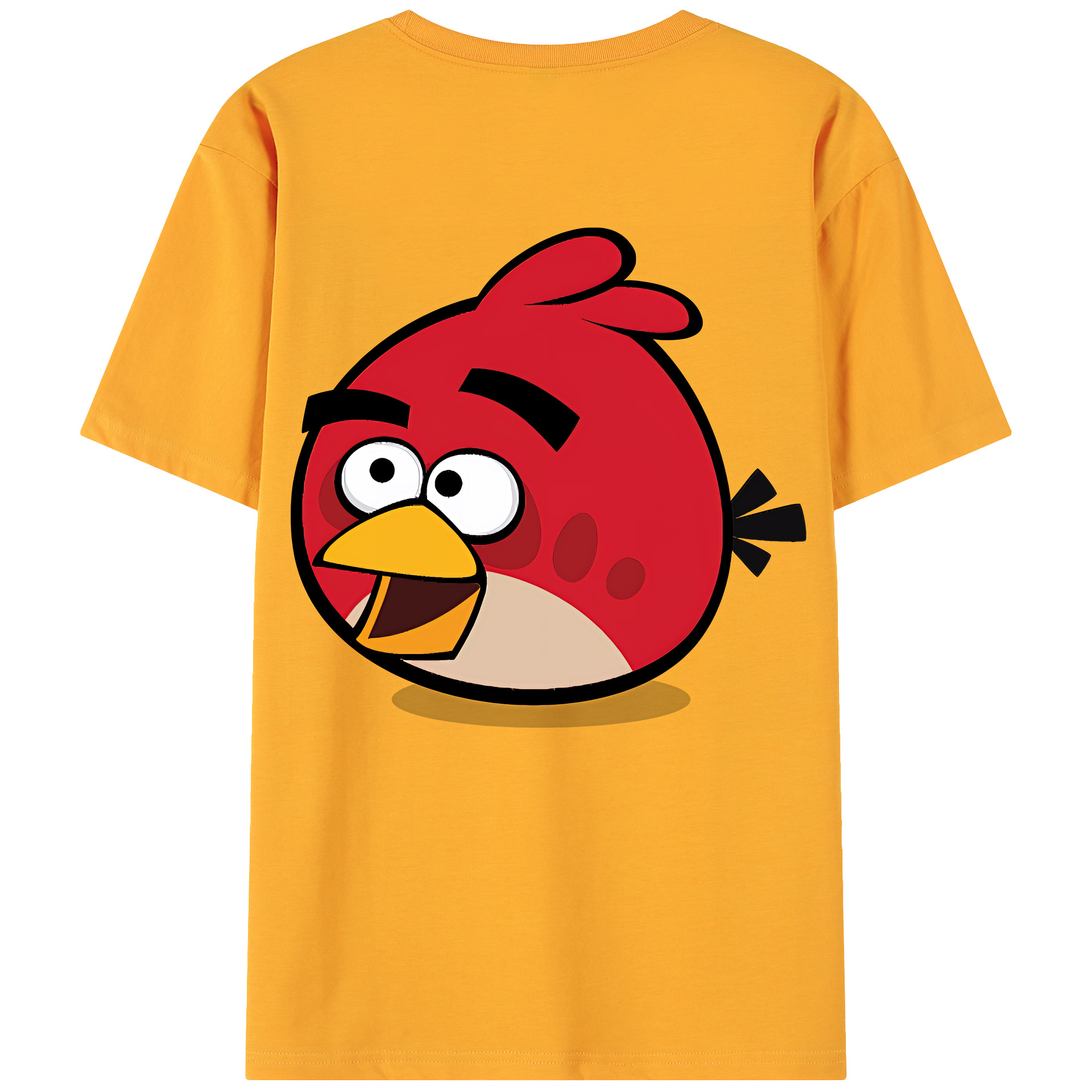 （画像用） Angry Birds アングリーバード 綿100％ メンズ半袖Tシャツ（バックプリント） 通気性