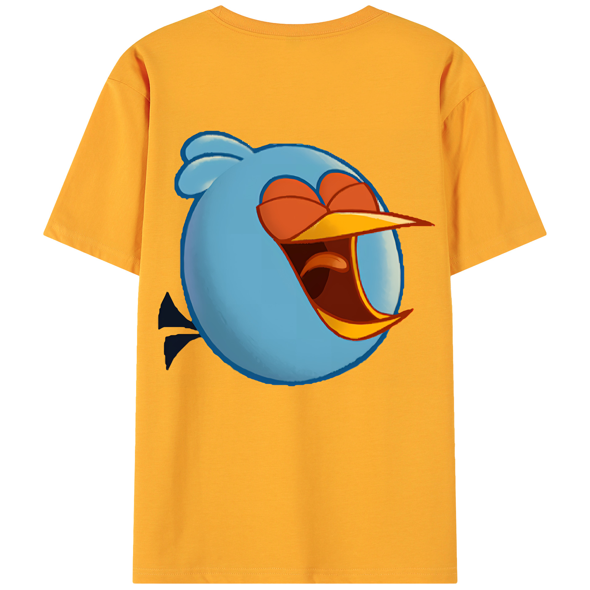 （画像用） Angry Birds アングリーバード 綿100％ メンズ半袖Tシャツ（バックプリント） 通気性