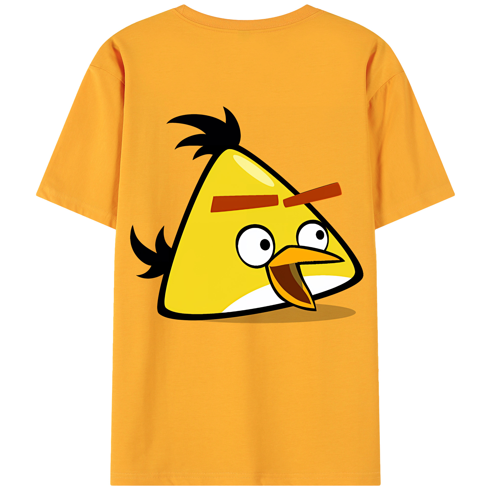 （画像用） Angry Birds アングリーバード 綿100％ メンズ半袖Tシャツ（バックプリント） 通気性