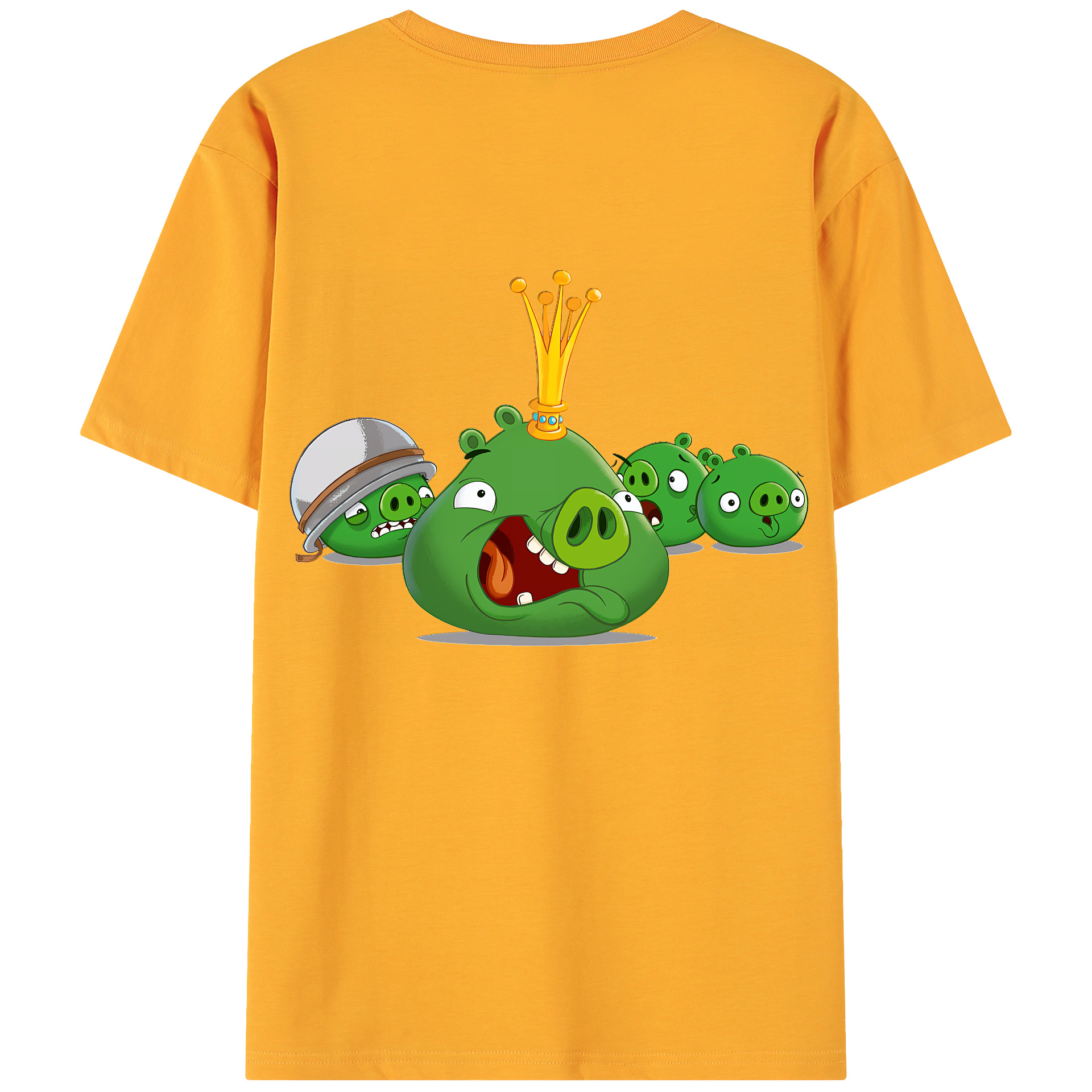 （画像用） Angry Birds アングリーバード 綿100％ メンズ半袖Tシャツ（バックプリント） 通気性