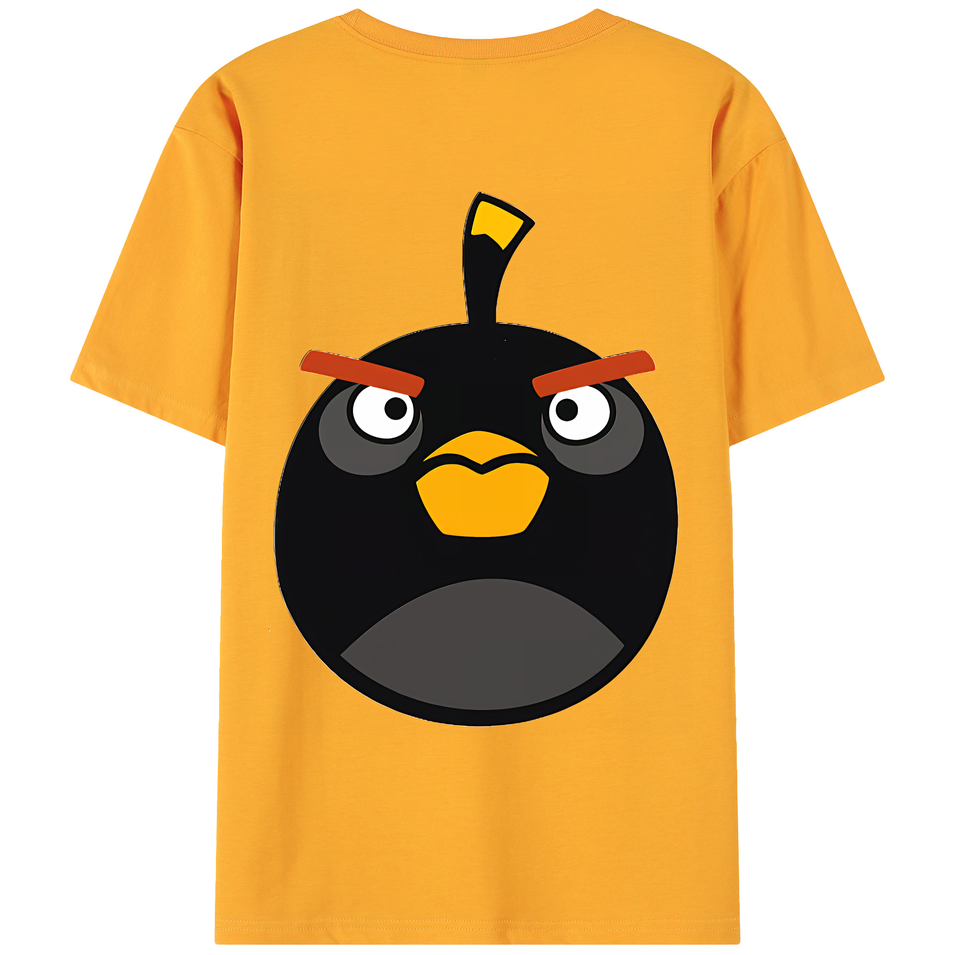 （画像用） Angry Birds アングリーバード 綿100％ メンズ半袖Tシャツ（バックプリント） 通気性