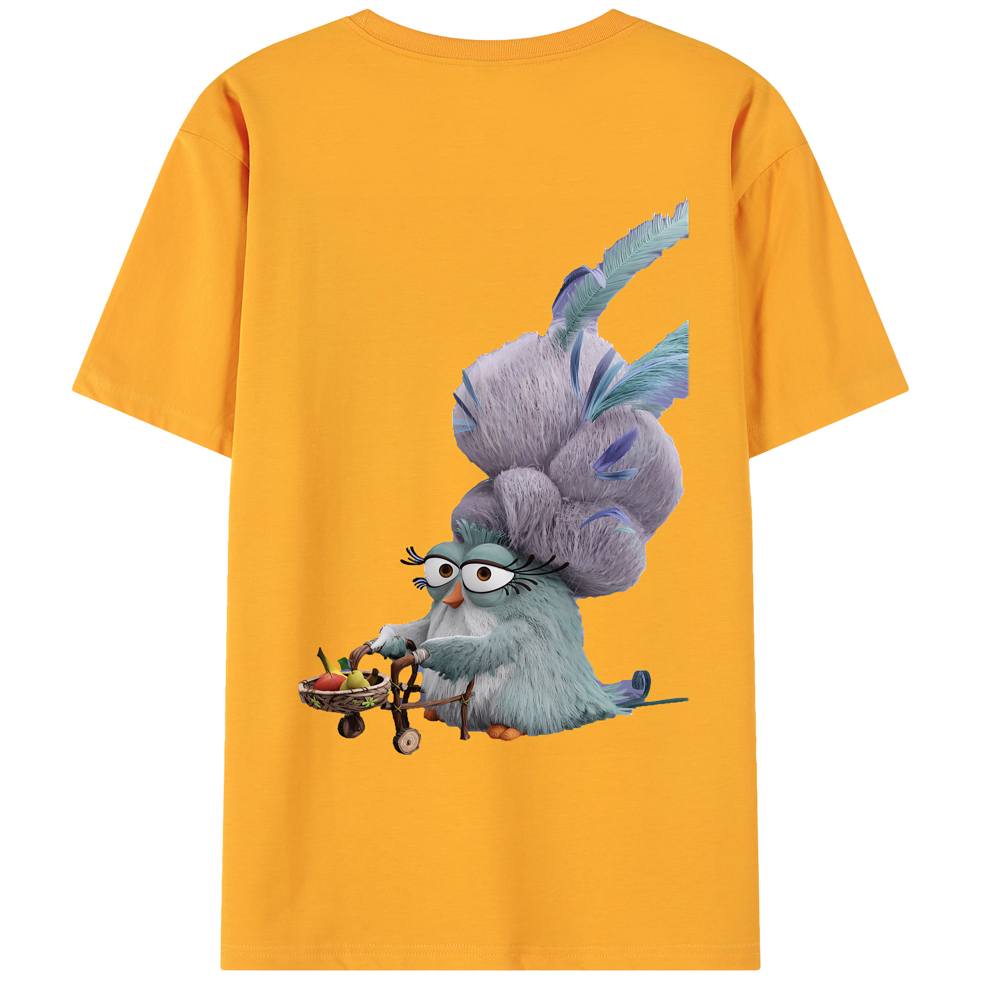 （画像用） Angry Birds アングリーバード 綿100％ メンズ半袖Tシャツ（バックプリント） 通気性
