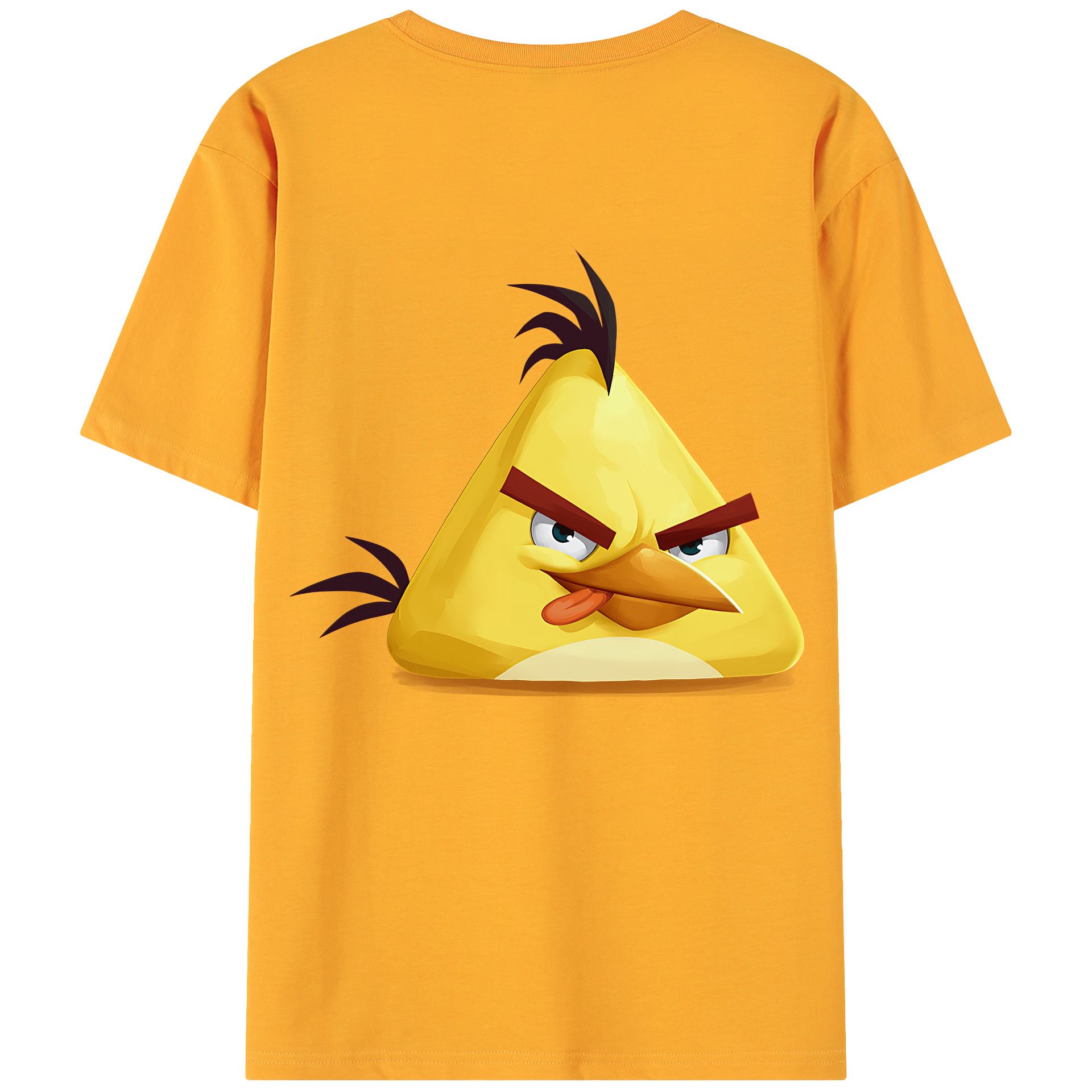 （画像用） Angry Birds アングリーバード 綿100％ メンズ半袖Tシャツ（バックプリント） 通気性