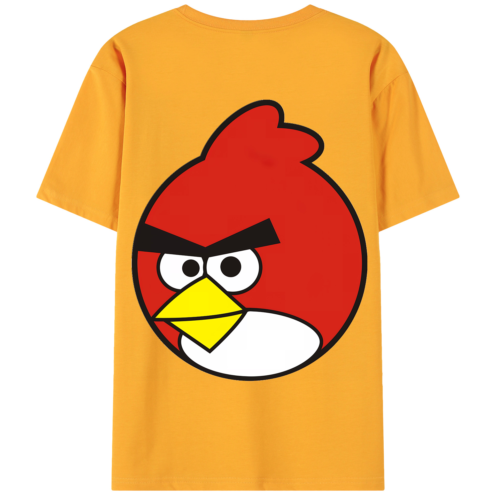 （画像用） Angry Birds アングリーバード 綿100％ メンズ半袖Tシャツ（バックプリント） 通気性