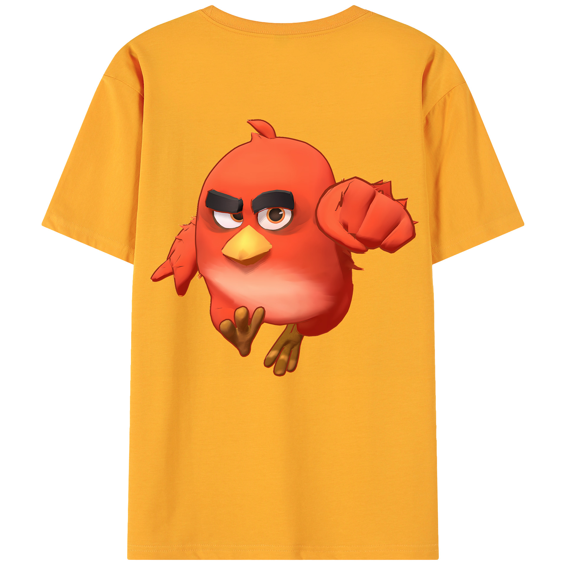 （画像用） Angry Birds アングリーバード 綿100％ メンズ半袖Tシャツ（バックプリント） 通気性