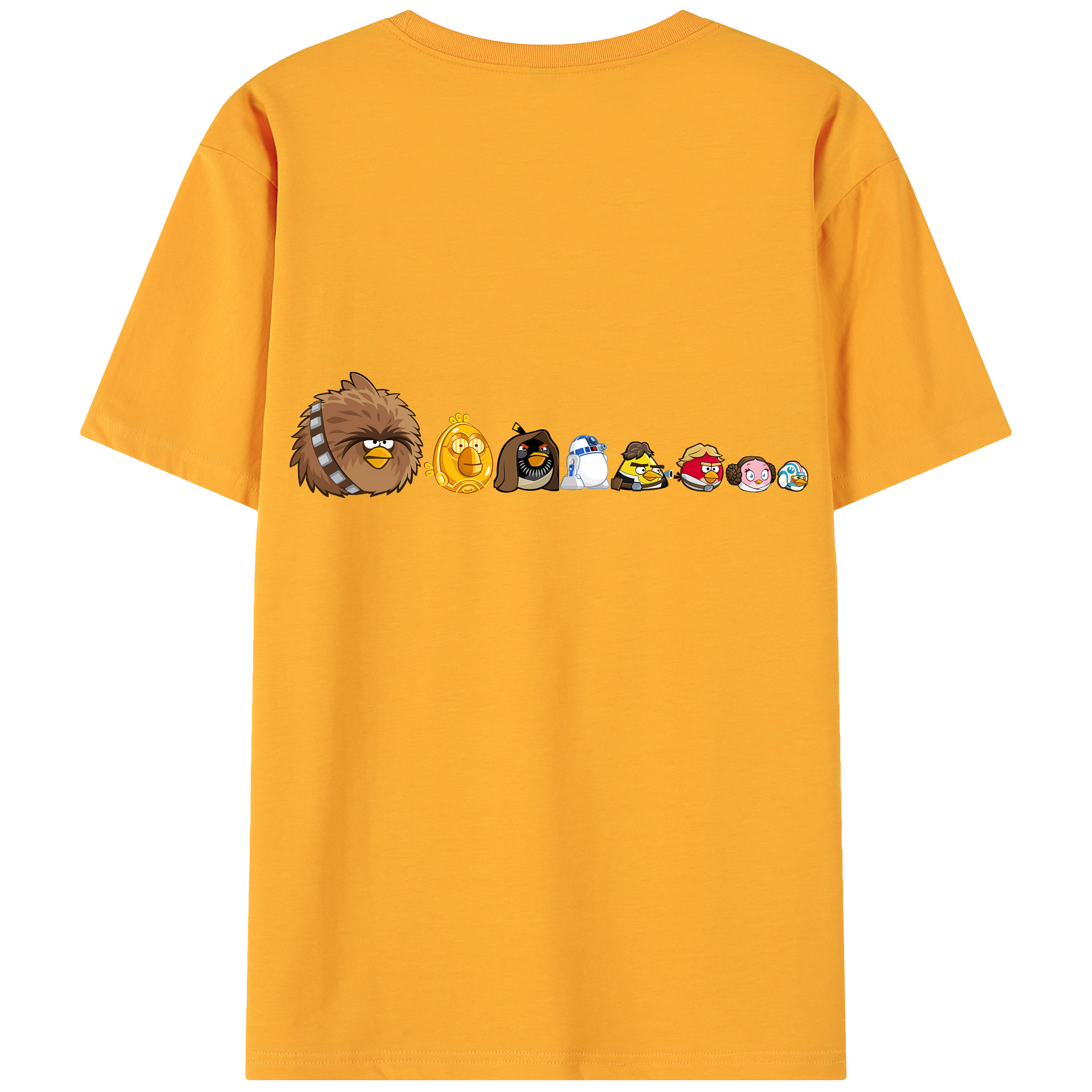 （画像用） Angry Birds アングリーバード 綿100％ メンズ半袖Tシャツ（バックプリント） 通気性