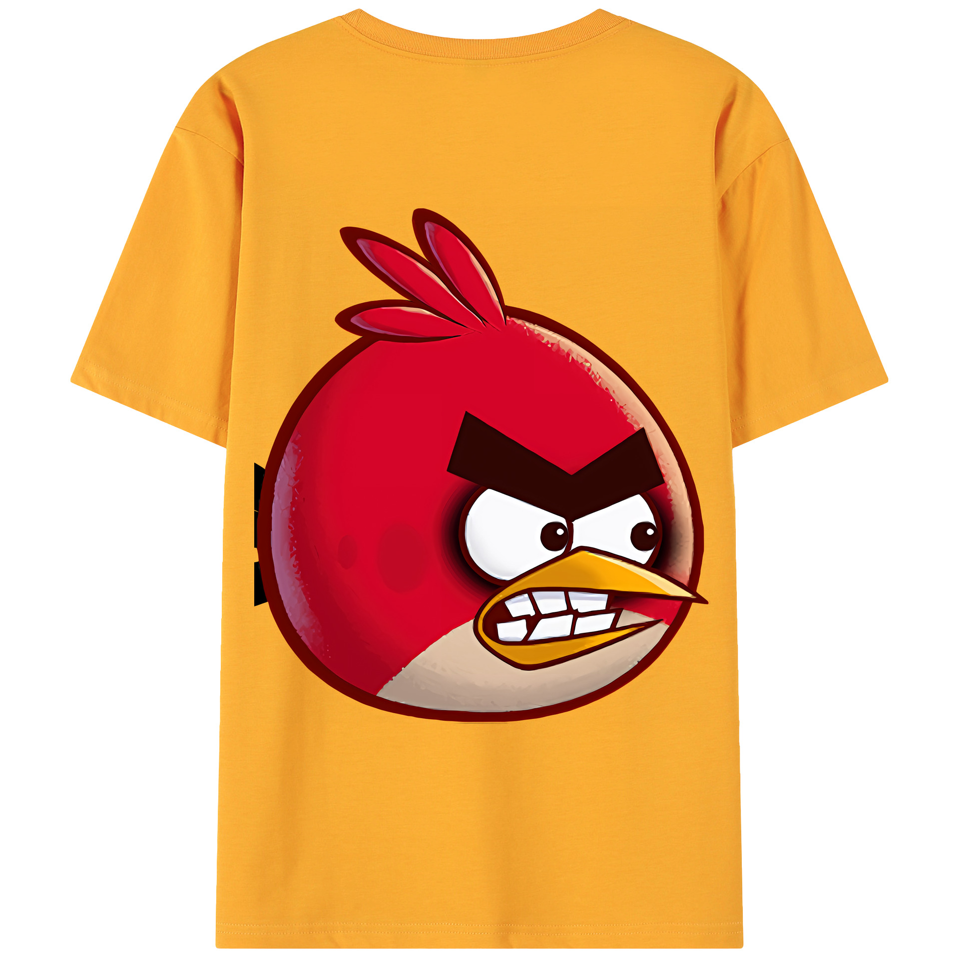 （画像用） Angry Birds アングリーバード 綿100％ メンズ半袖Tシャツ（バックプリント） 通気性