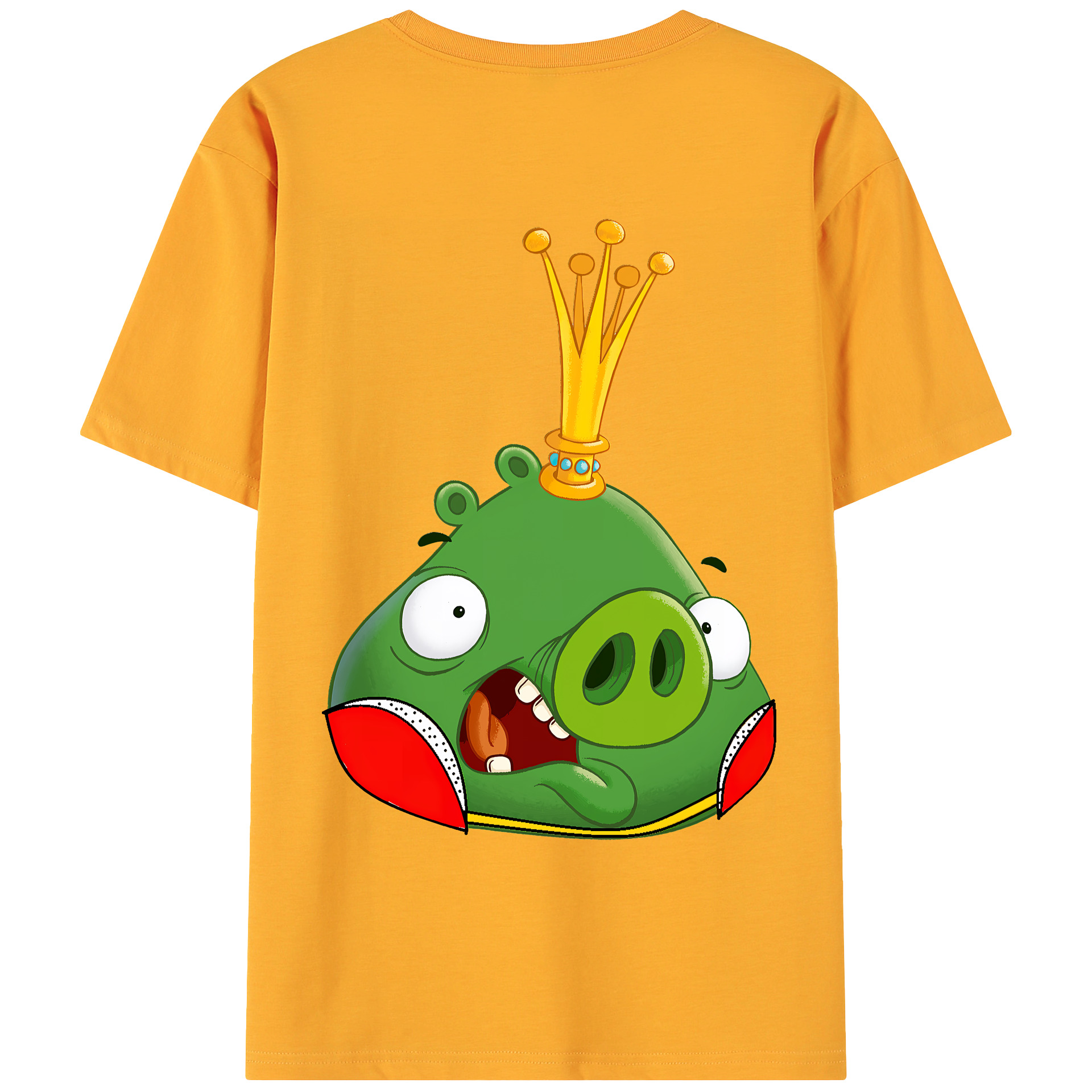 （画像用） Angry Birds アングリーバード 綿100％ メンズ半袖Tシャツ（バックプリント） 通気性
