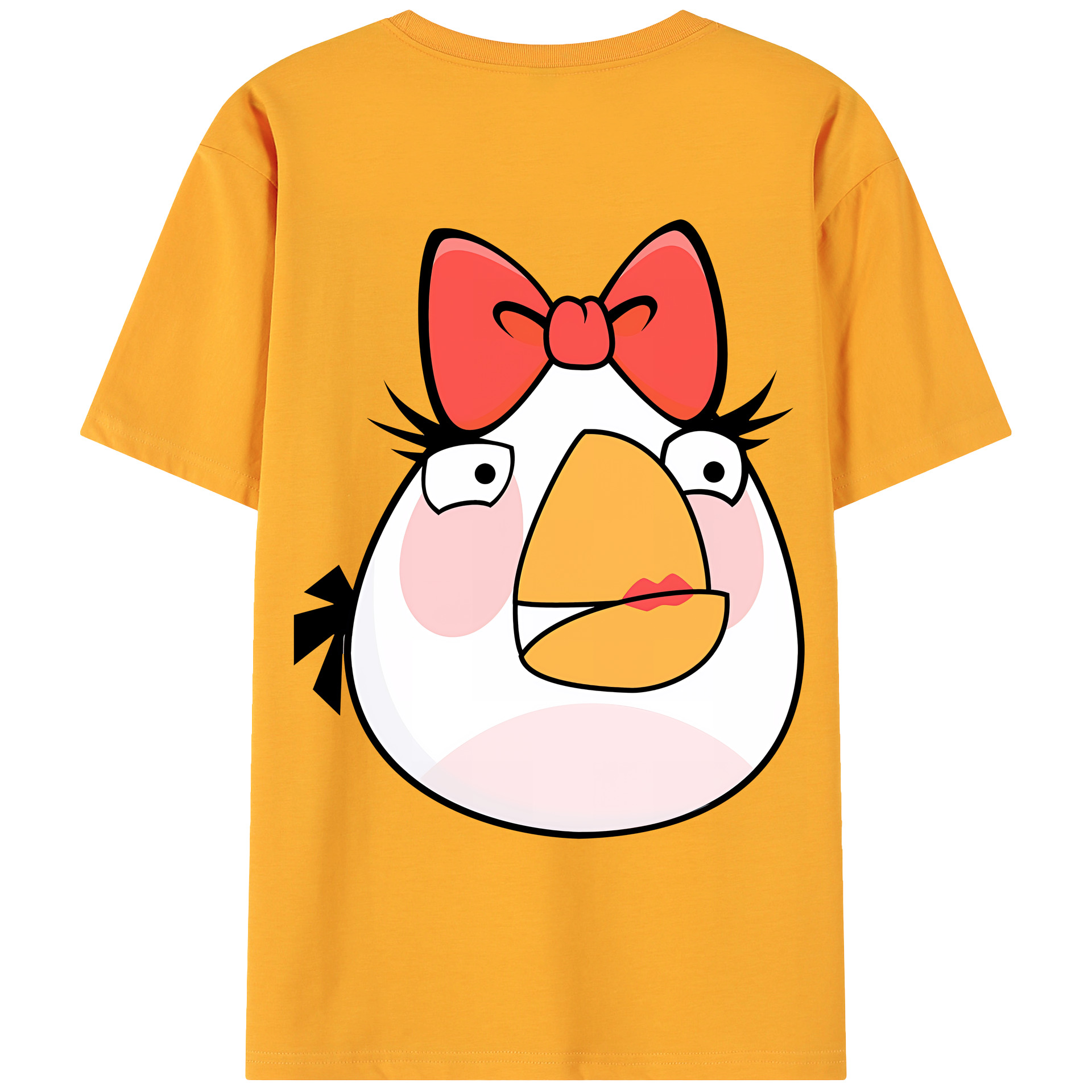 （画像用） Angry Birds アングリーバード 綿100％ メンズ半袖Tシャツ（バックプリント） 通気性