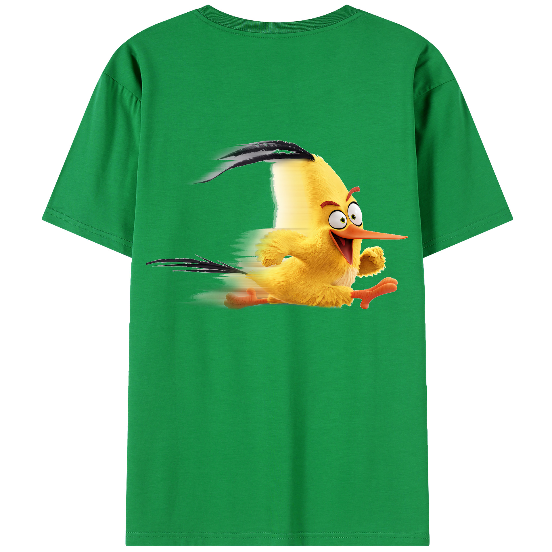（画像用） Angry Birds アングリーバード 綿100％ メンズ半袖Tシャツ（バックプリント） 通気性