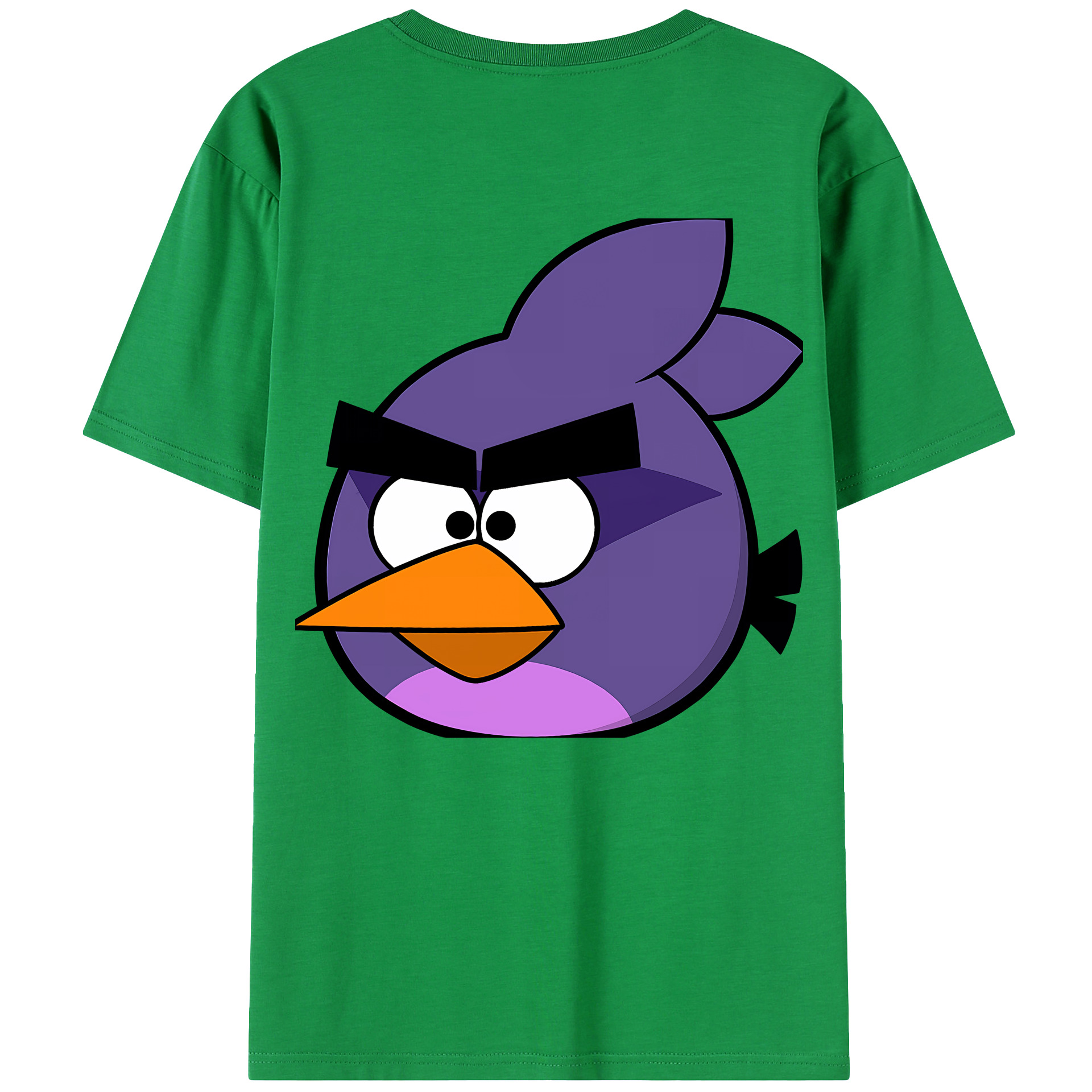 （画像用） Angry Birds アングリーバード 綿100％ メンズ半袖Tシャツ（バックプリント） 通気性