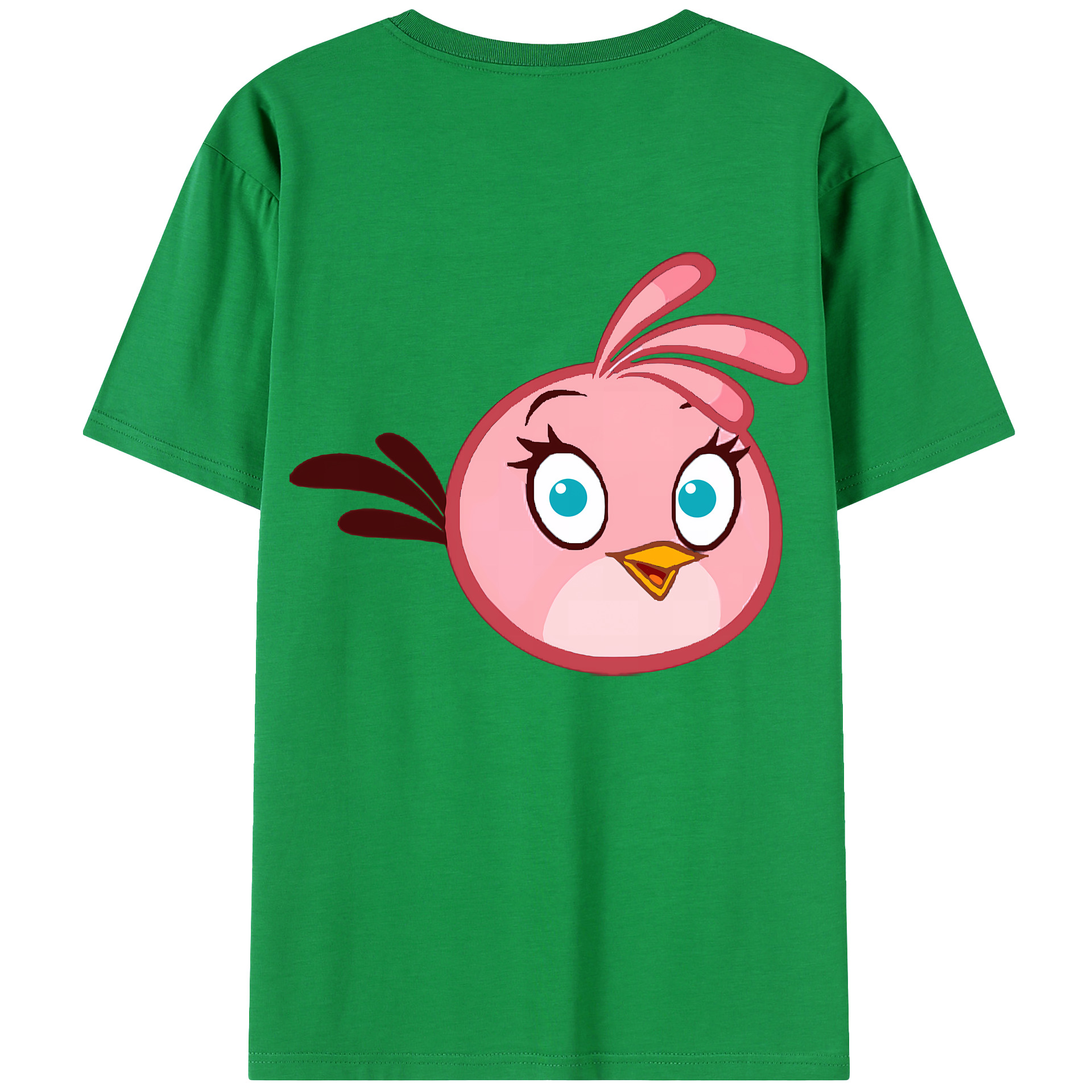 （画像用） Angry Birds アングリーバード 綿100％ メンズ半袖Tシャツ（バックプリント） 通気性